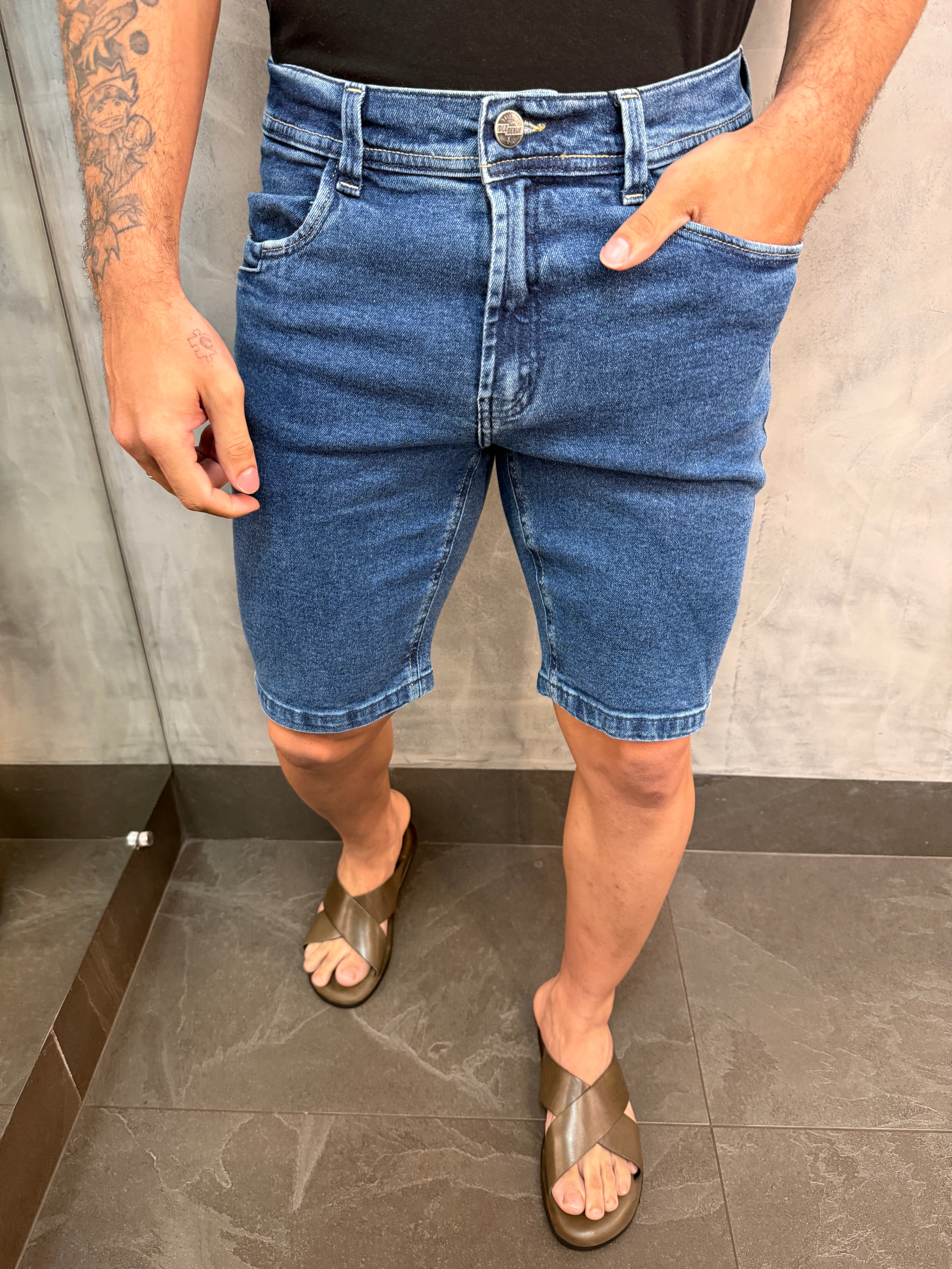 BERMUDA JEANS SLIM DLZ ESCURO