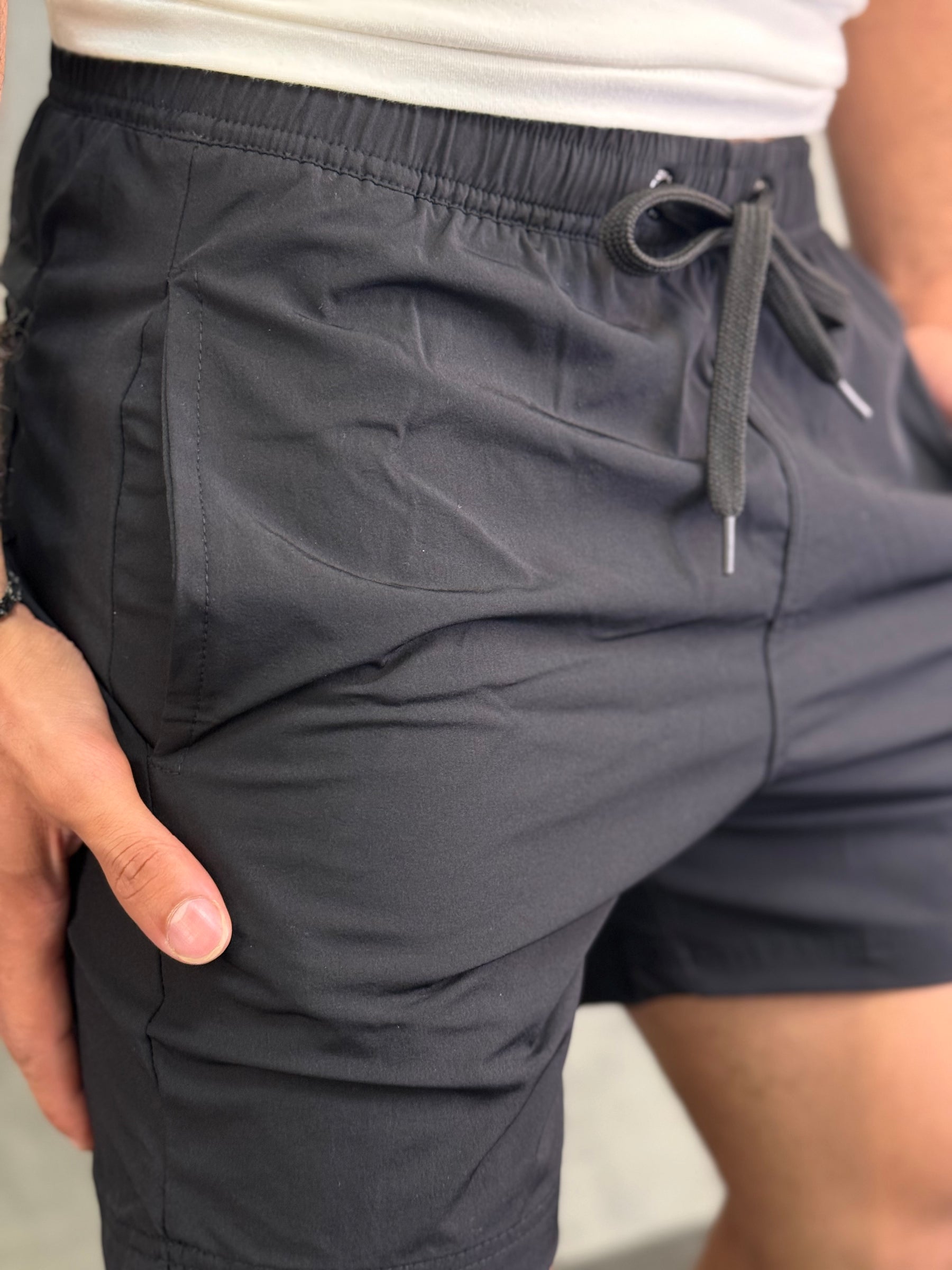 SHORT POLIAMIDA ELASTANO KINGEJOE PRETO