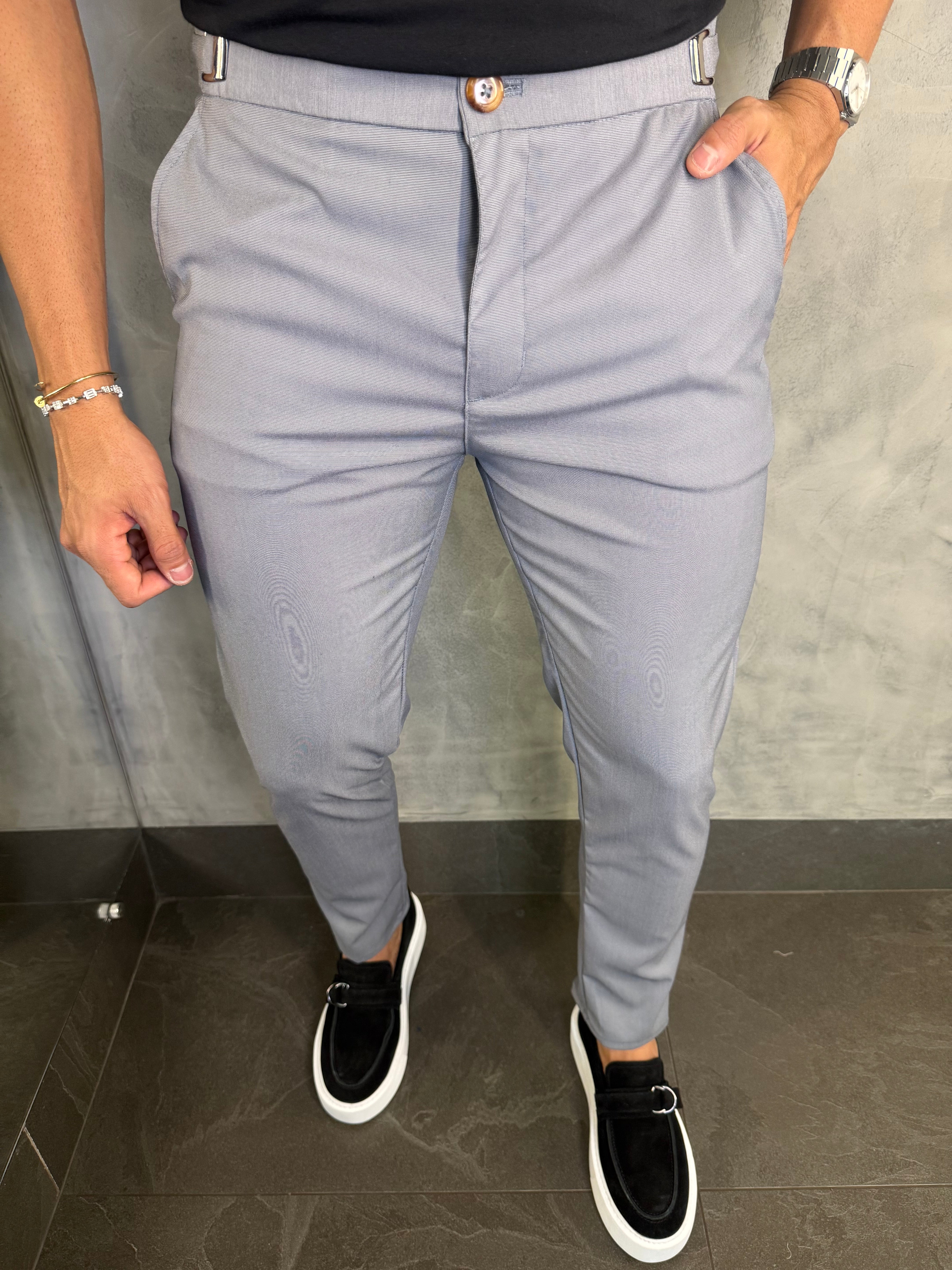 CALÇA ALF. DUBAI PONTO H CINZA