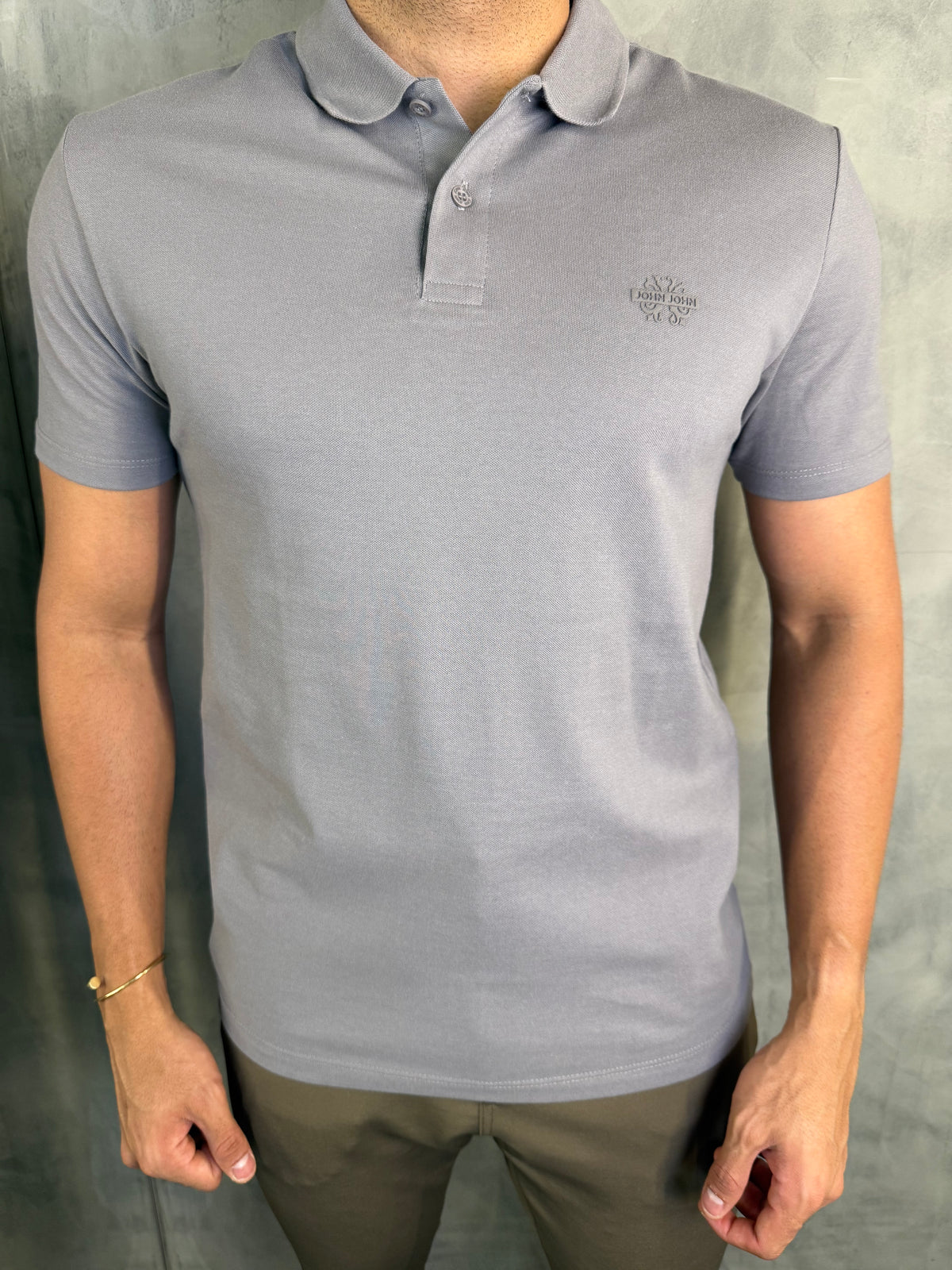 POLO LIGHT TRANSFER JOHN JOHN CINZA CLARO