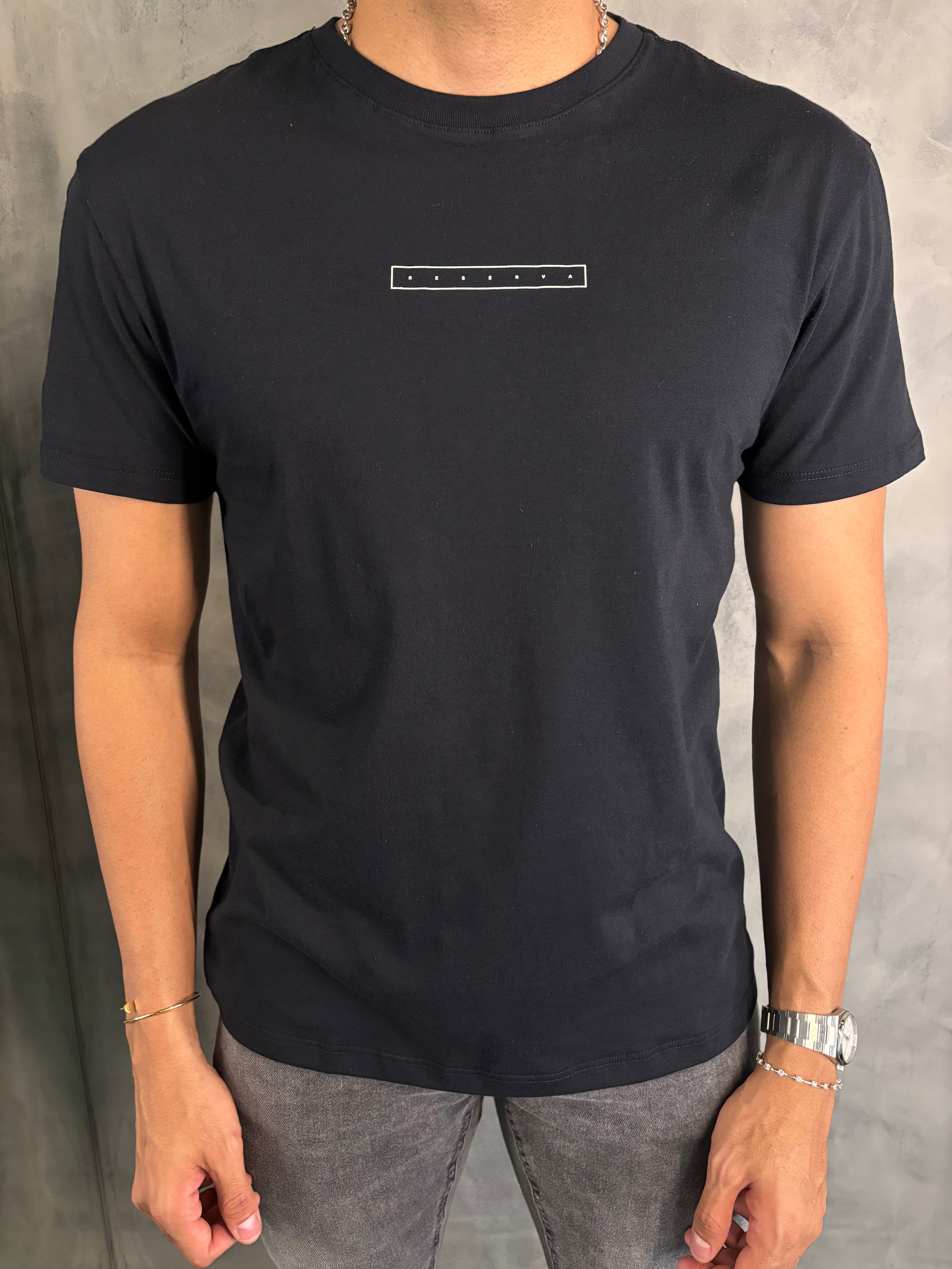 CAMISETA ESTAMPA RETÂNGULO RSV PRETO