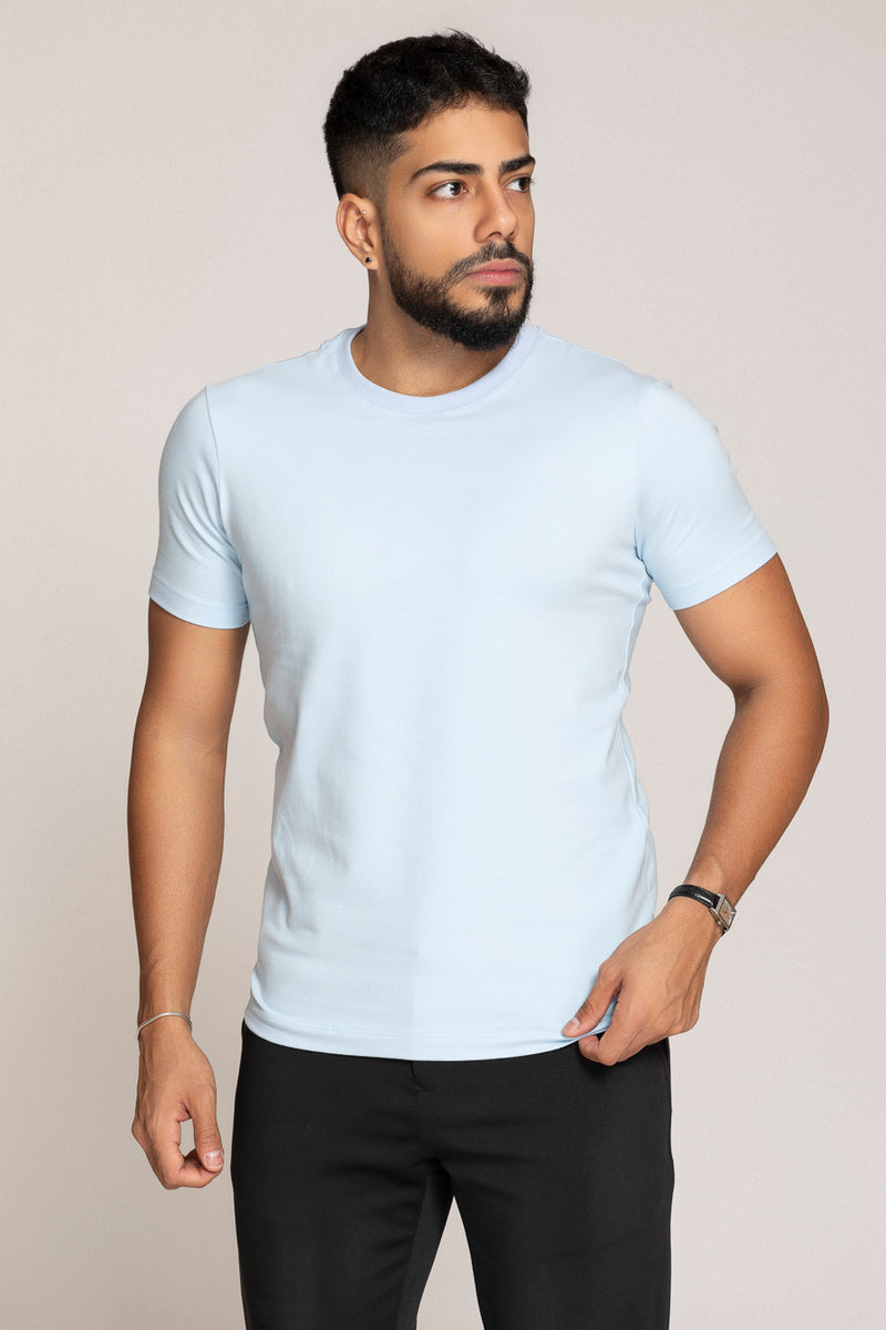 CAMISETA SLIM FIT PONTO H AZUL BB