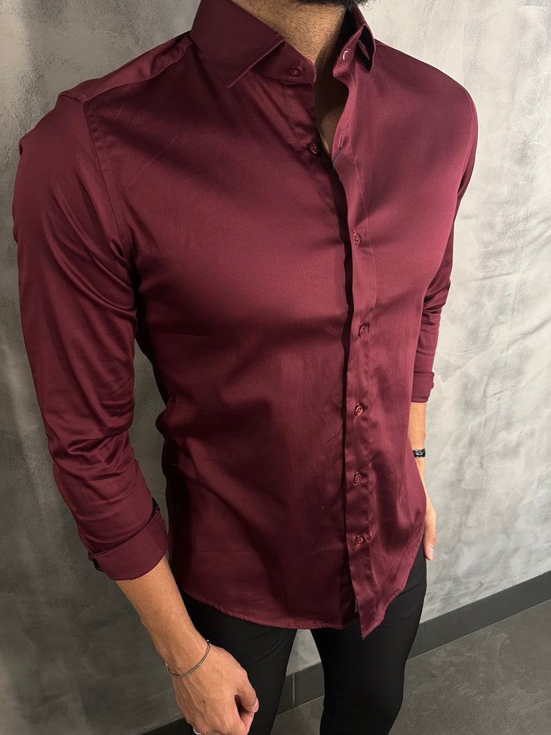 CAMISA M/L OXING MARSALA