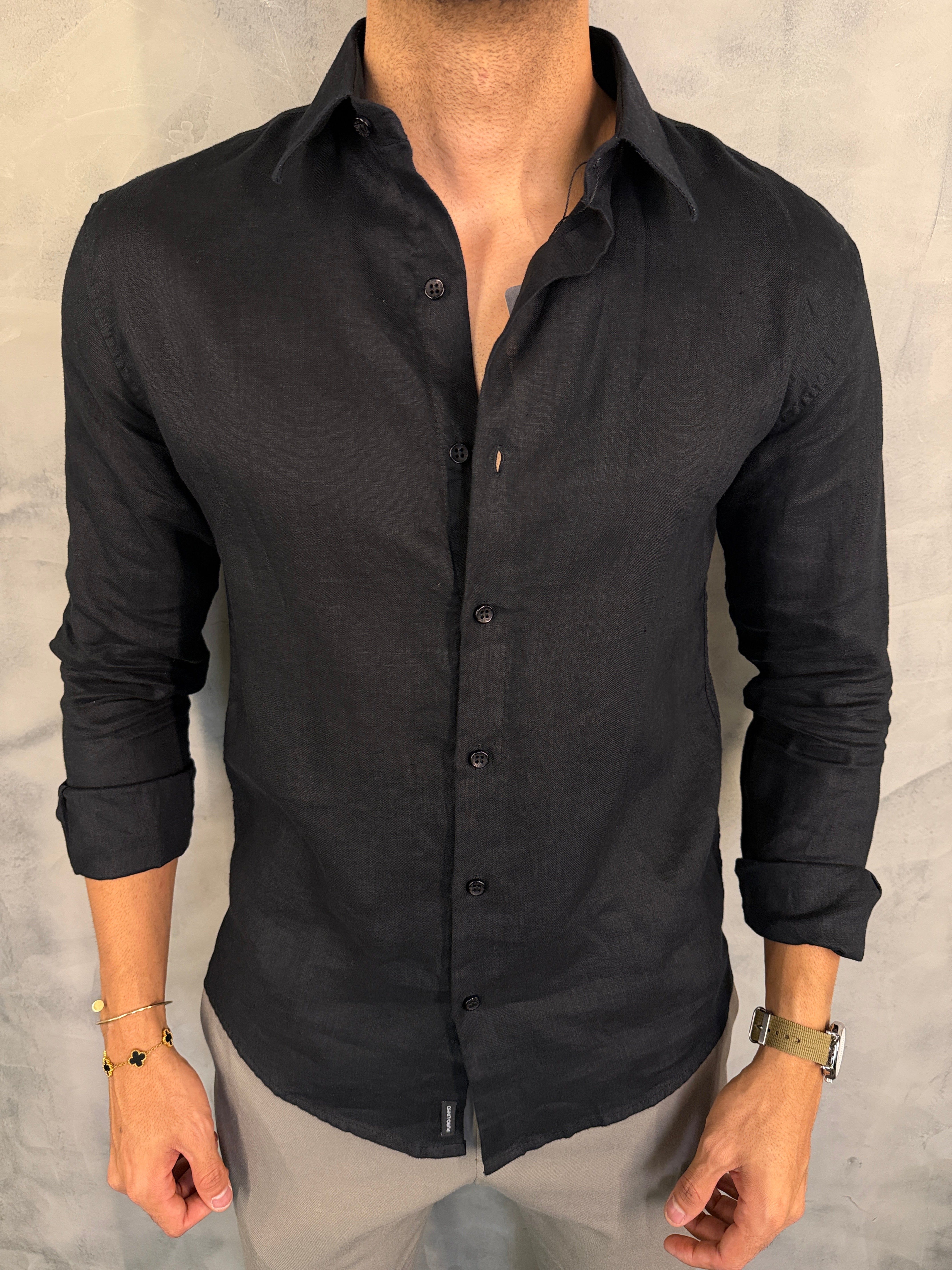 CAMISA M/L OASIS PURO LINHO PONTO H