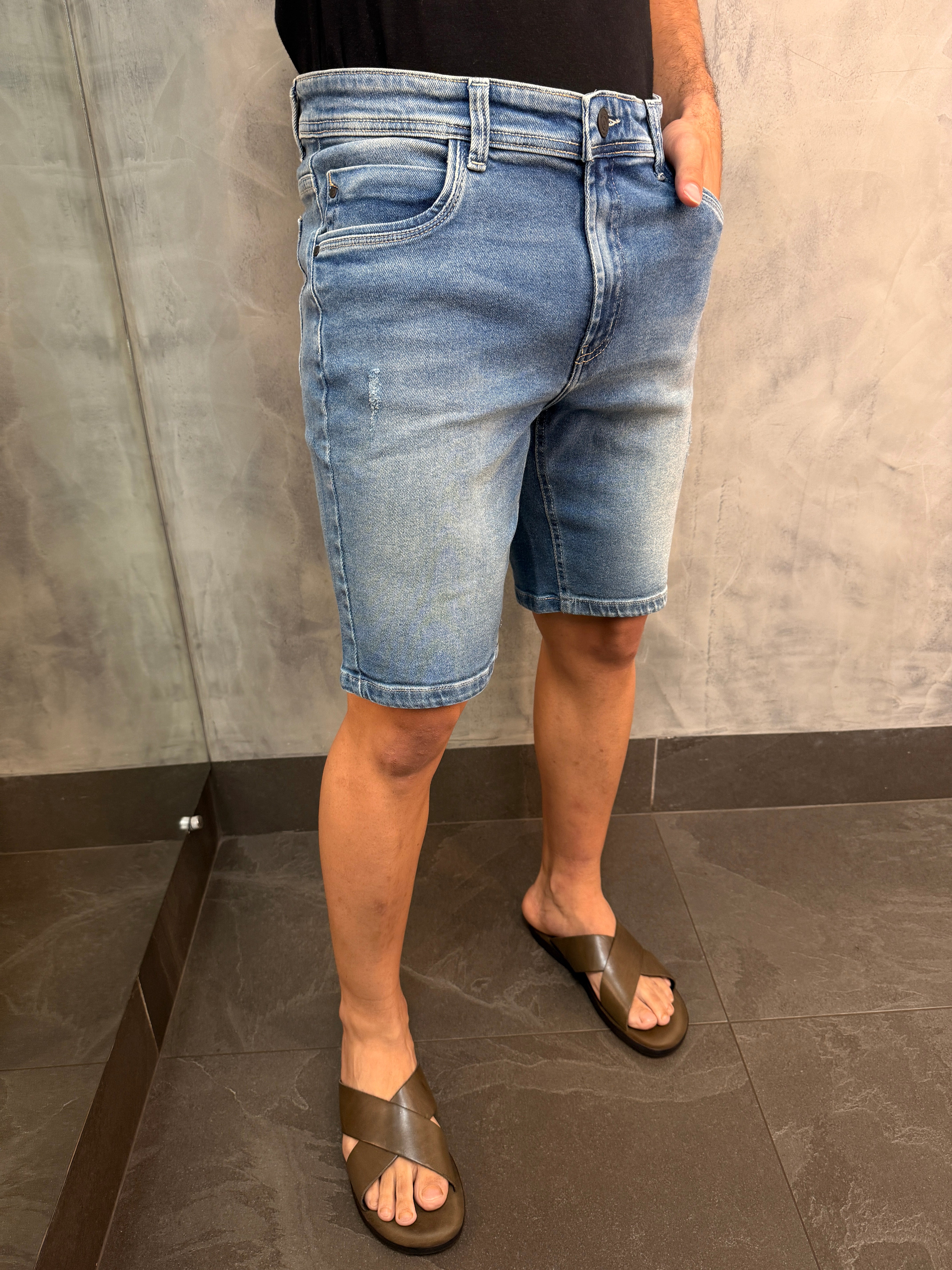 BERMUDA JEANS SLIM SW DLZ AZUL CLARO