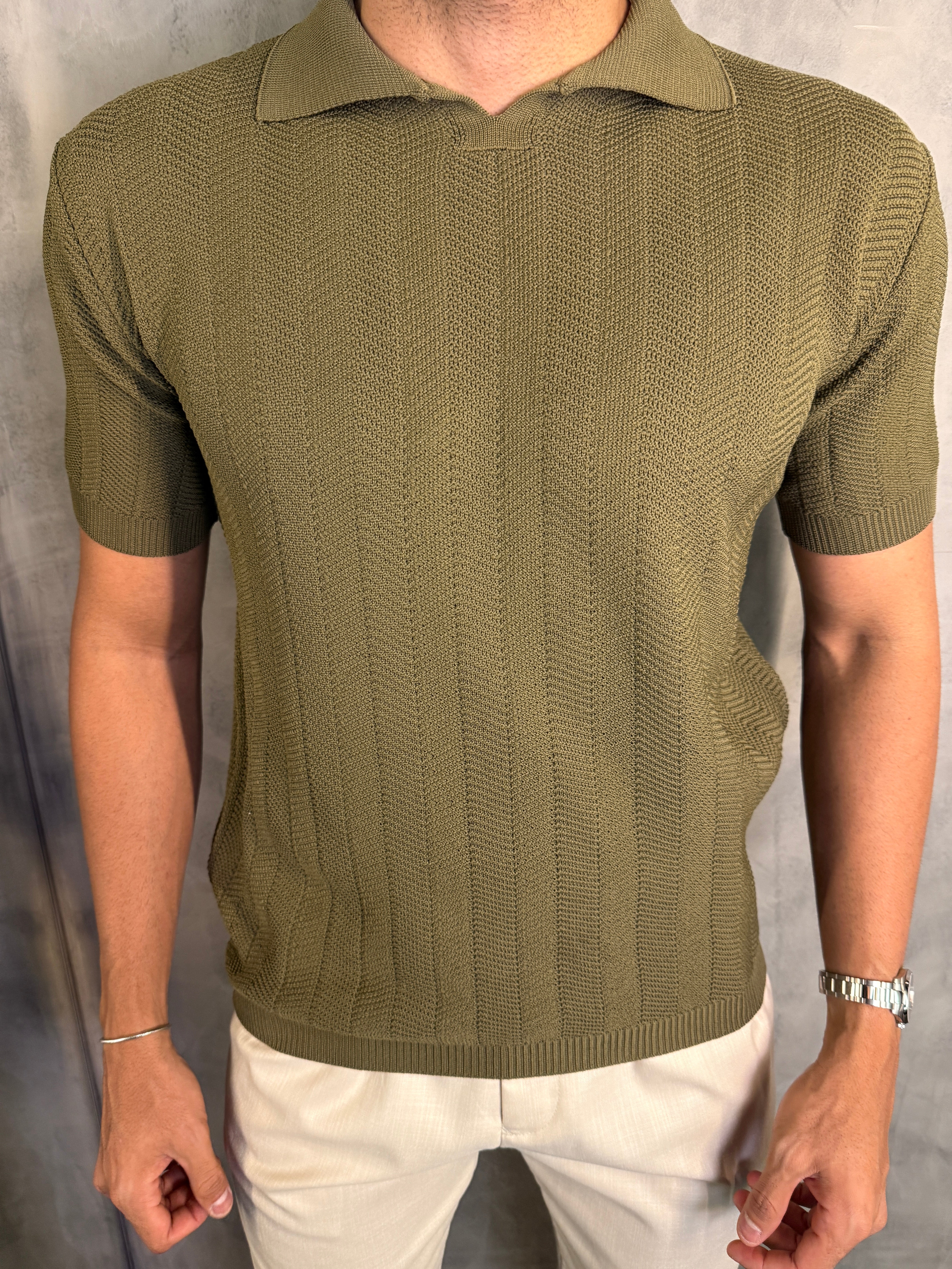 GOLA POLO TRICOT ESCAMA PONTO H VERDE