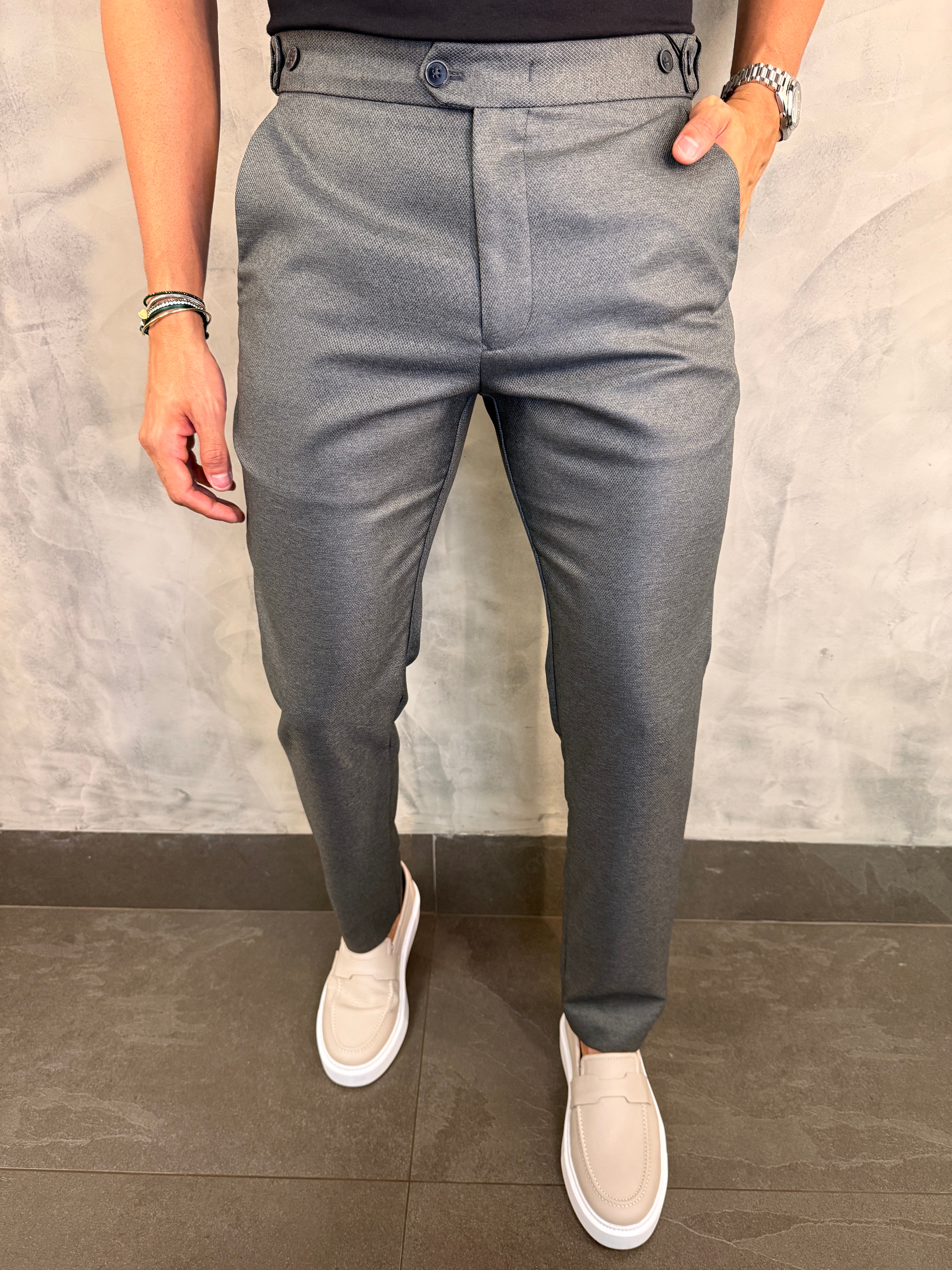 CALCA ALF. SLIM STRETCH AJUSTE BOTÃO ELÁSTICO PONTO H