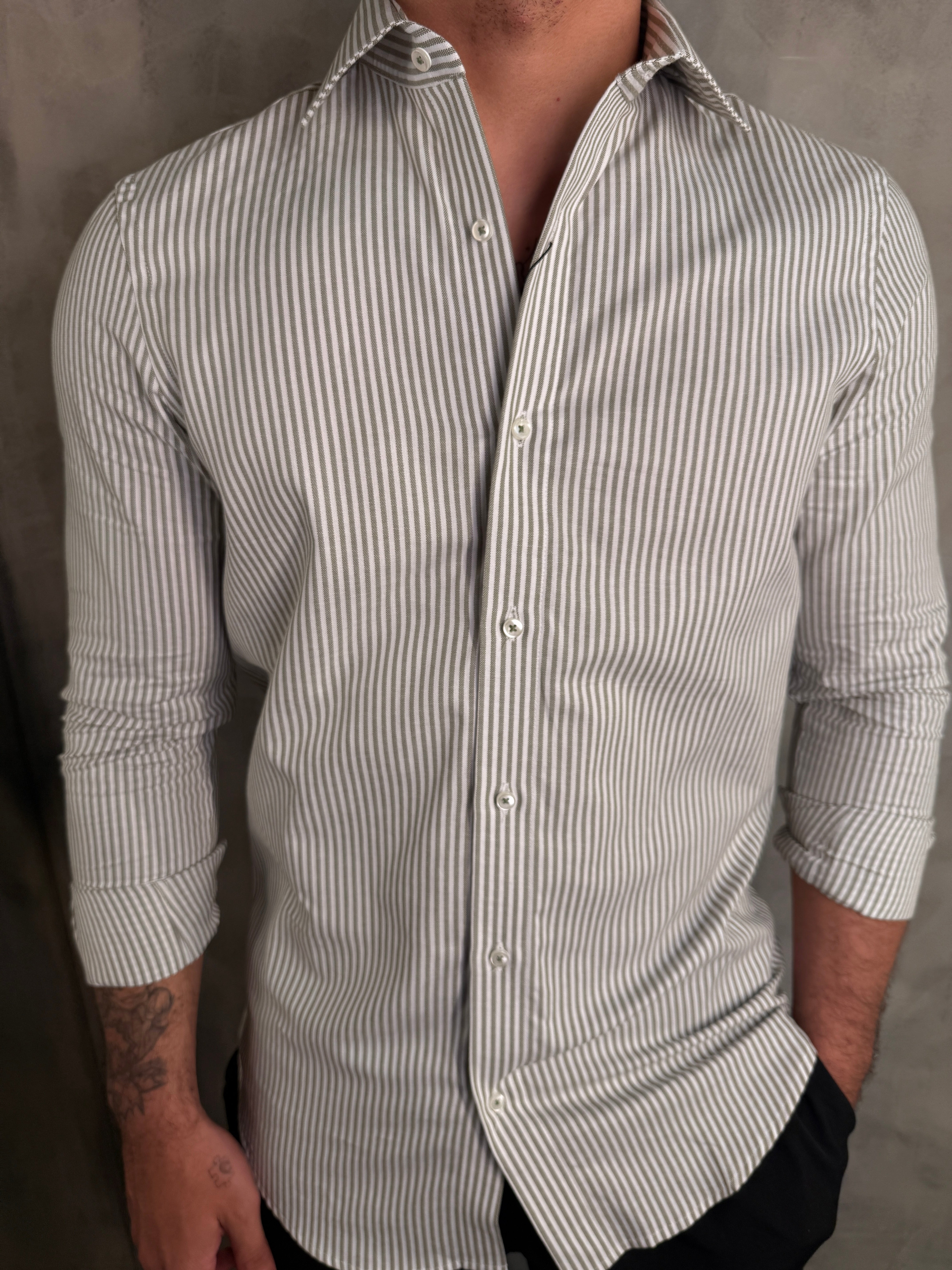 CAMISA M/L OXFORD LISTRAS ARMIATHO MUSGO