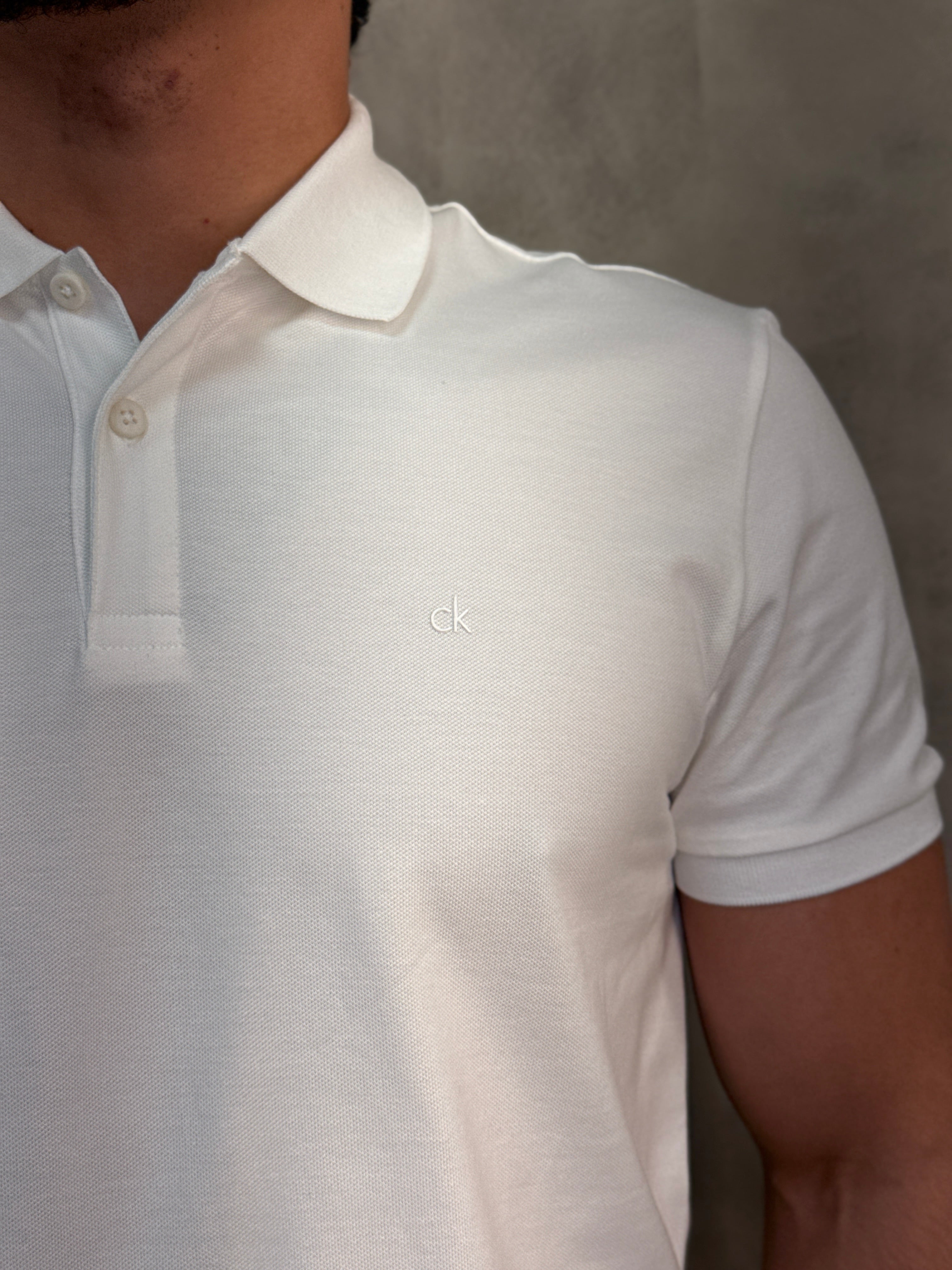 POLO SLIM PIQUET PIMA CALVIN KLEIN BRANCO