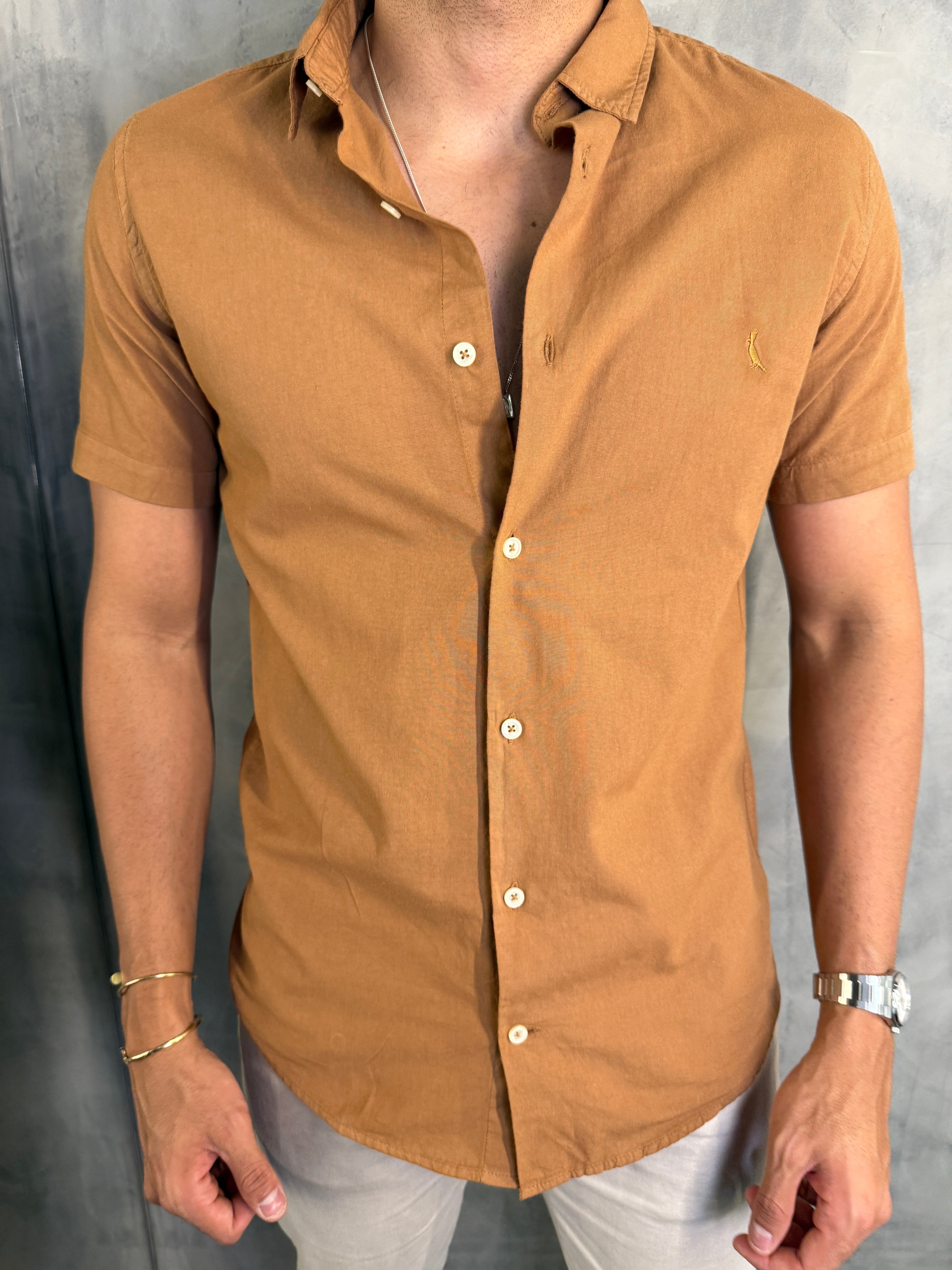 CAMISA M/C NOVA PARATY RESERVA OCRE