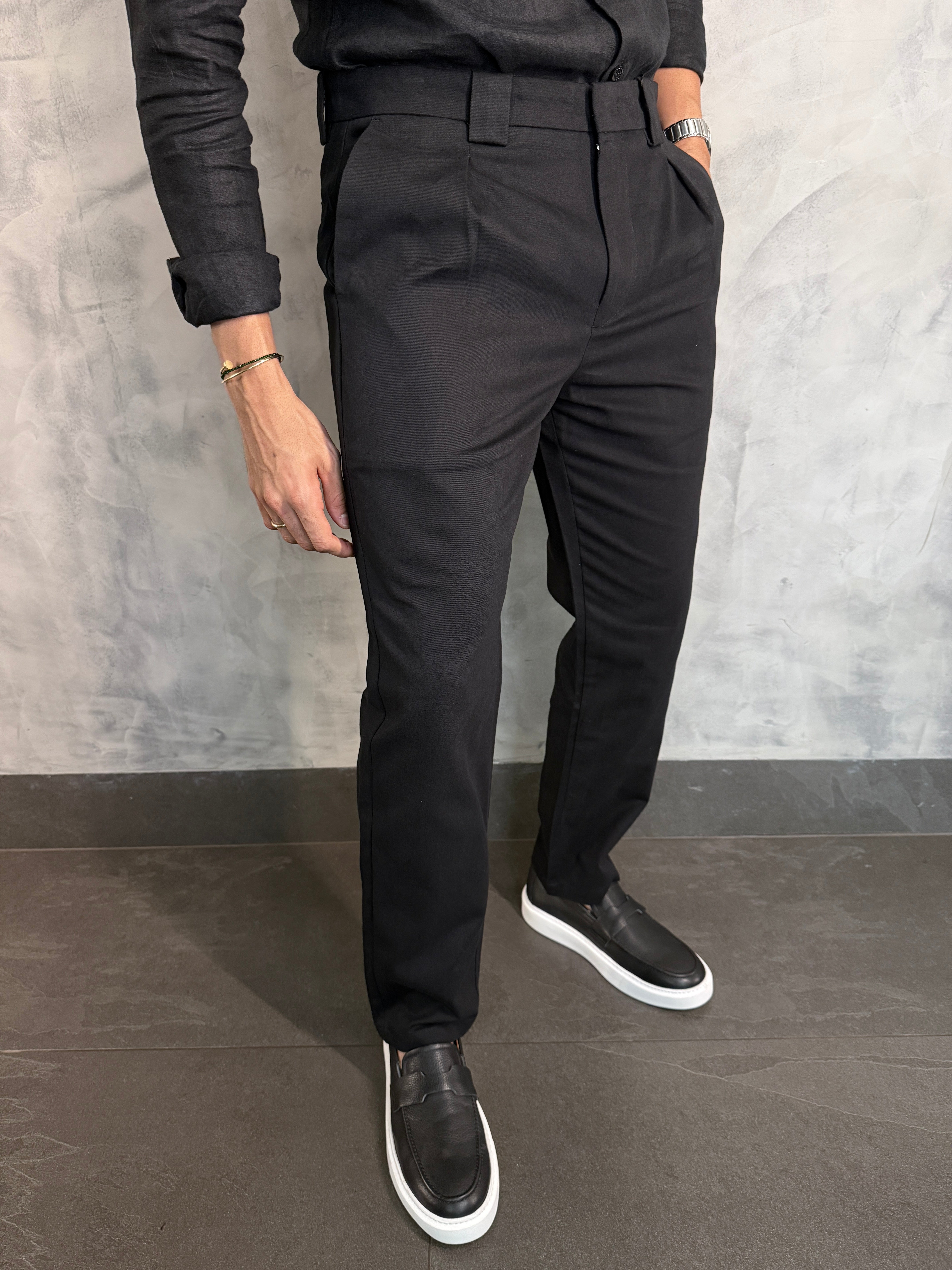 CALÇA ALF. CHICAGO RETA PONTO H PRETO