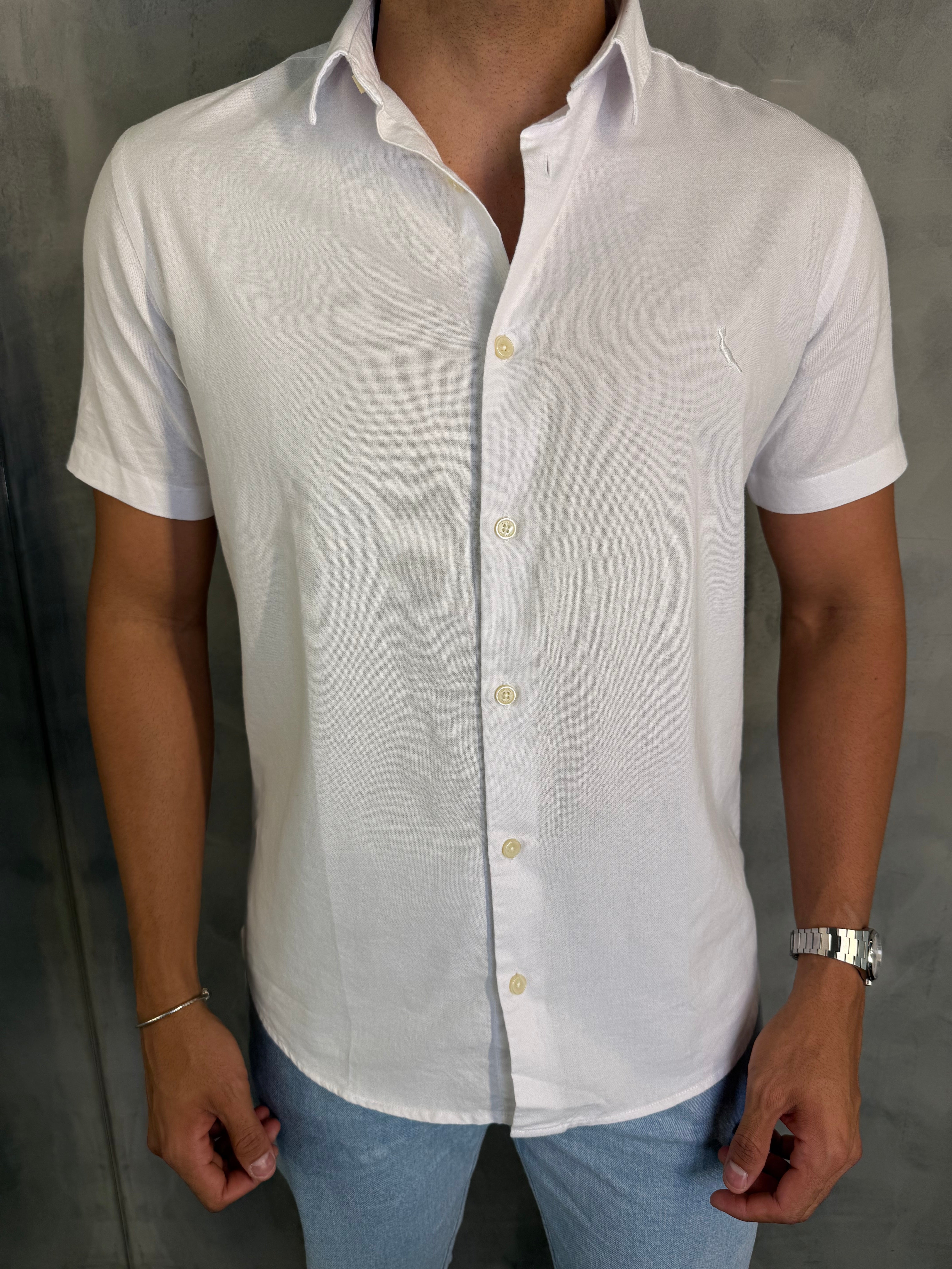 CAMISA M/C OXFORD COLOR RSV BRANCO