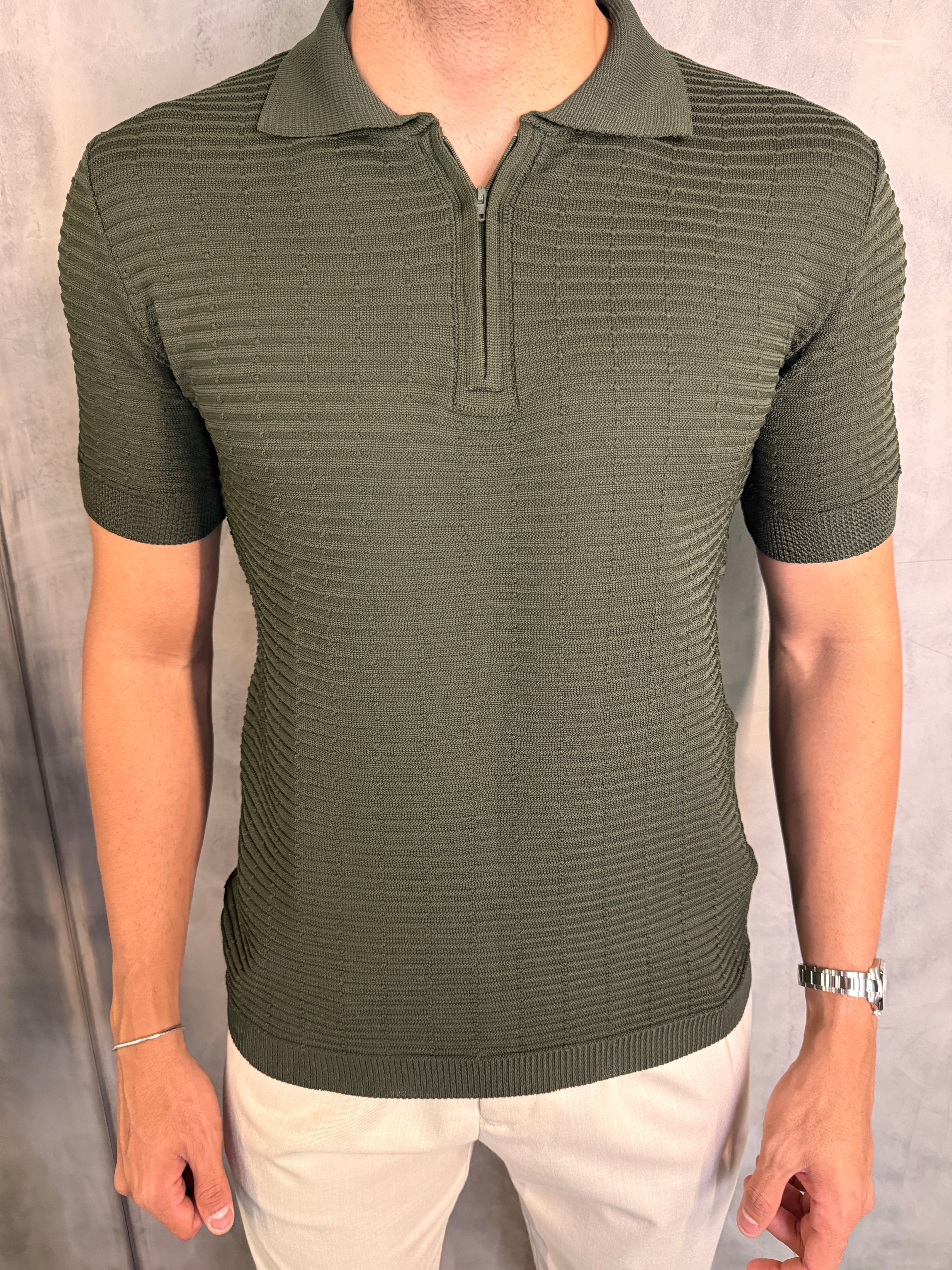 GOLA POLO TRICOT ZÍPER PONTO H