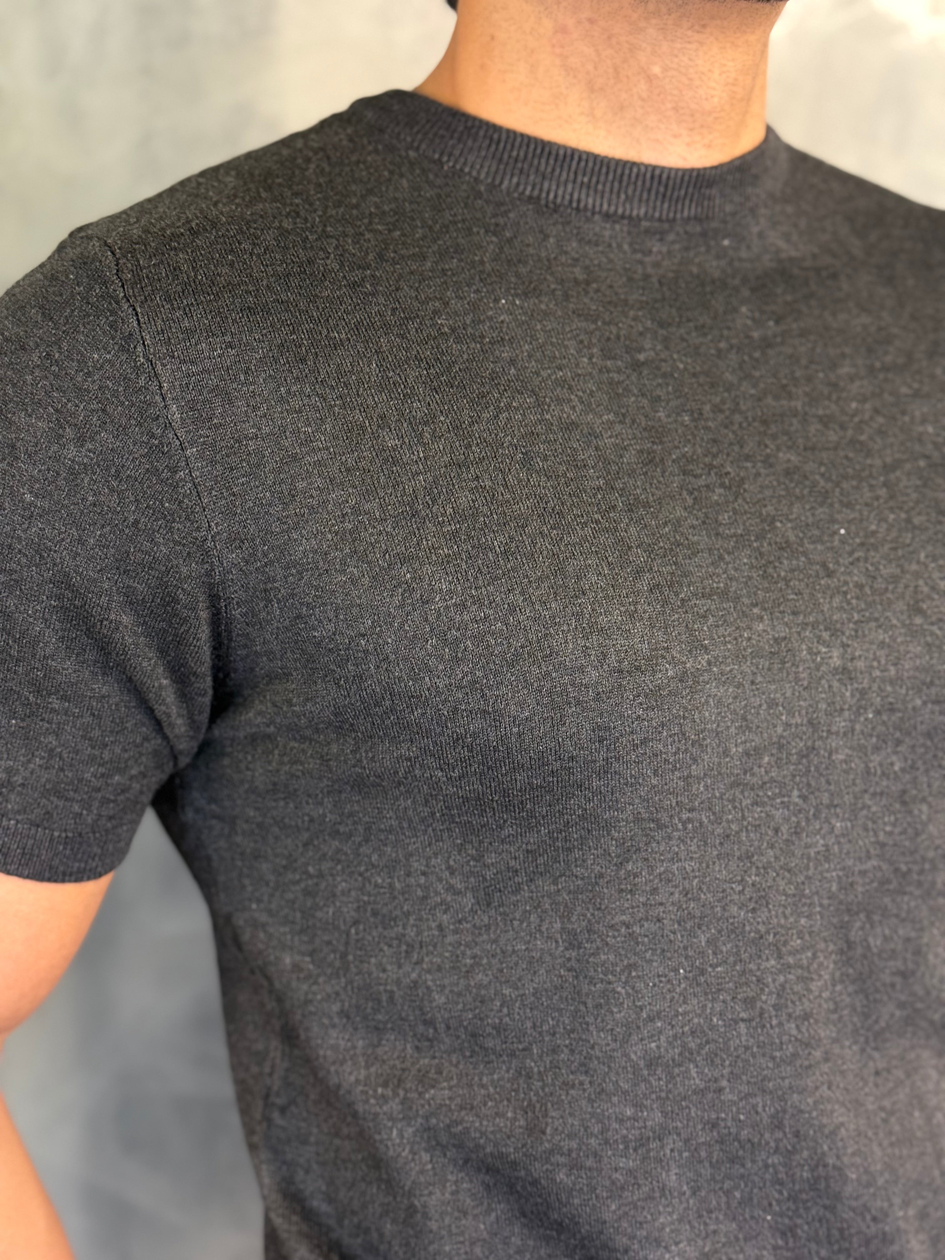 CAMISETA GOLA MÉDIA TRICOT PONTO H