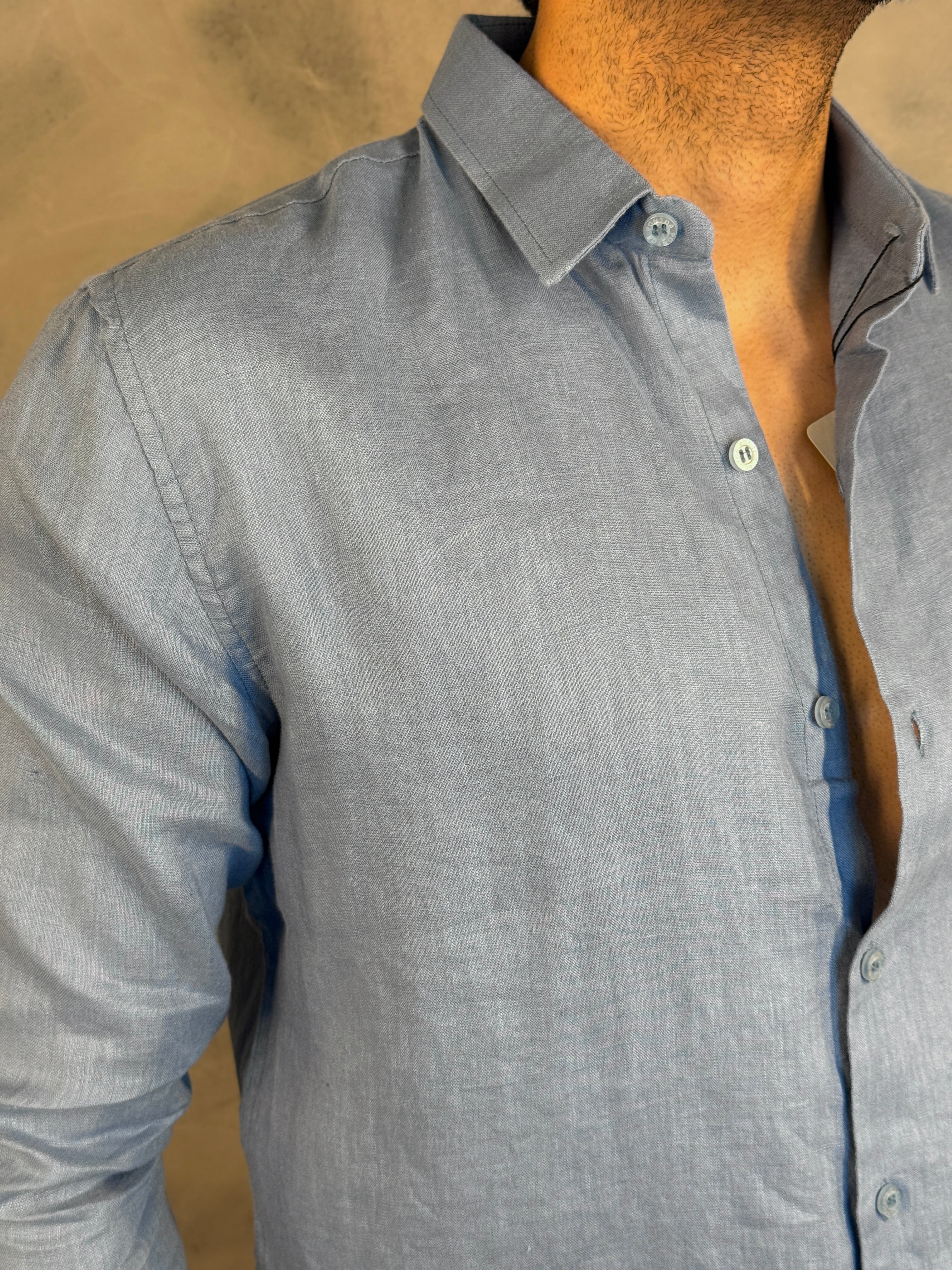 CAMISA M/L OASIS PURO LINHO PONTO H