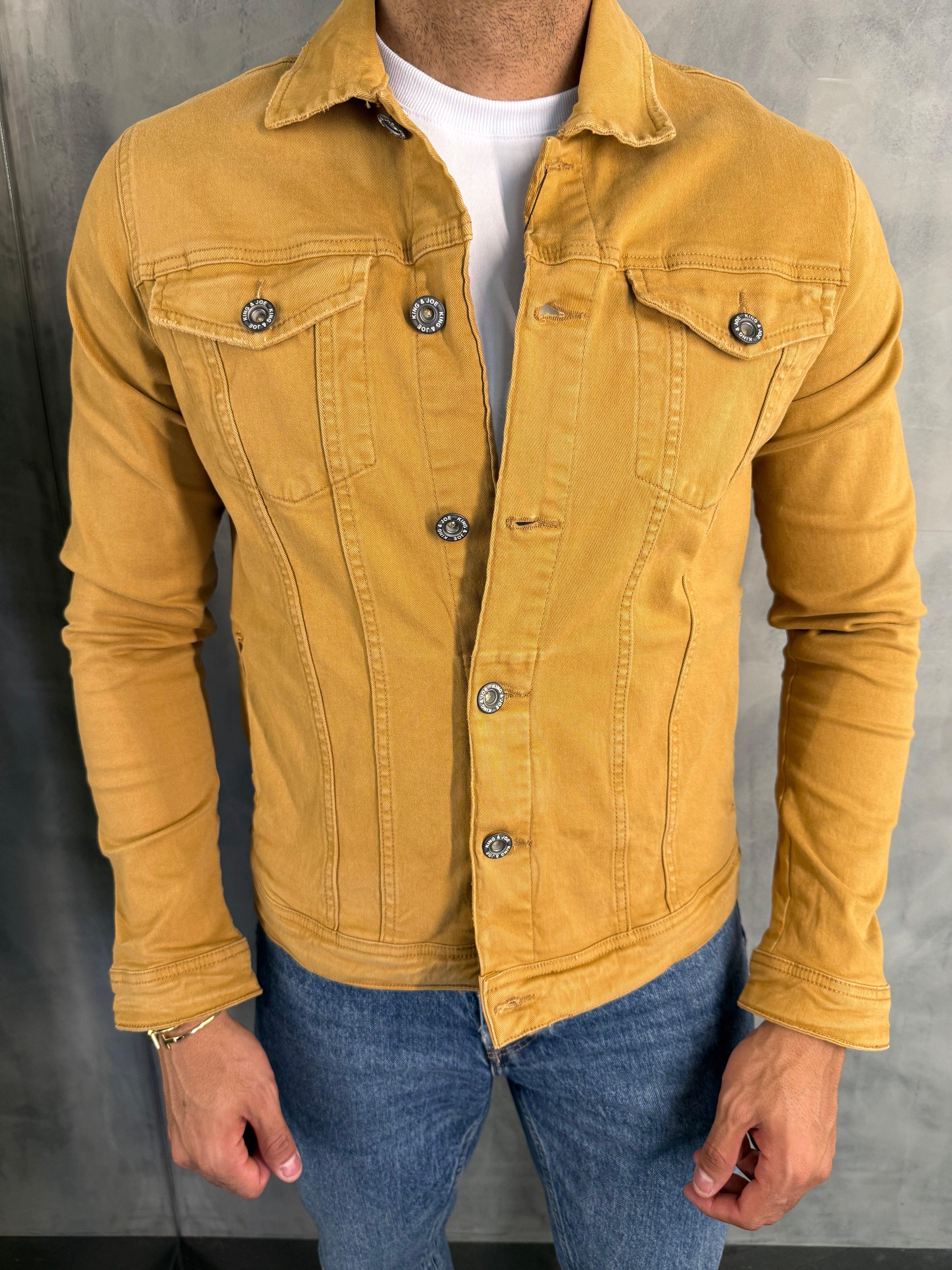 JAQUETA SARJA COLORS TRUCKER KINGEJOE CARAMELO