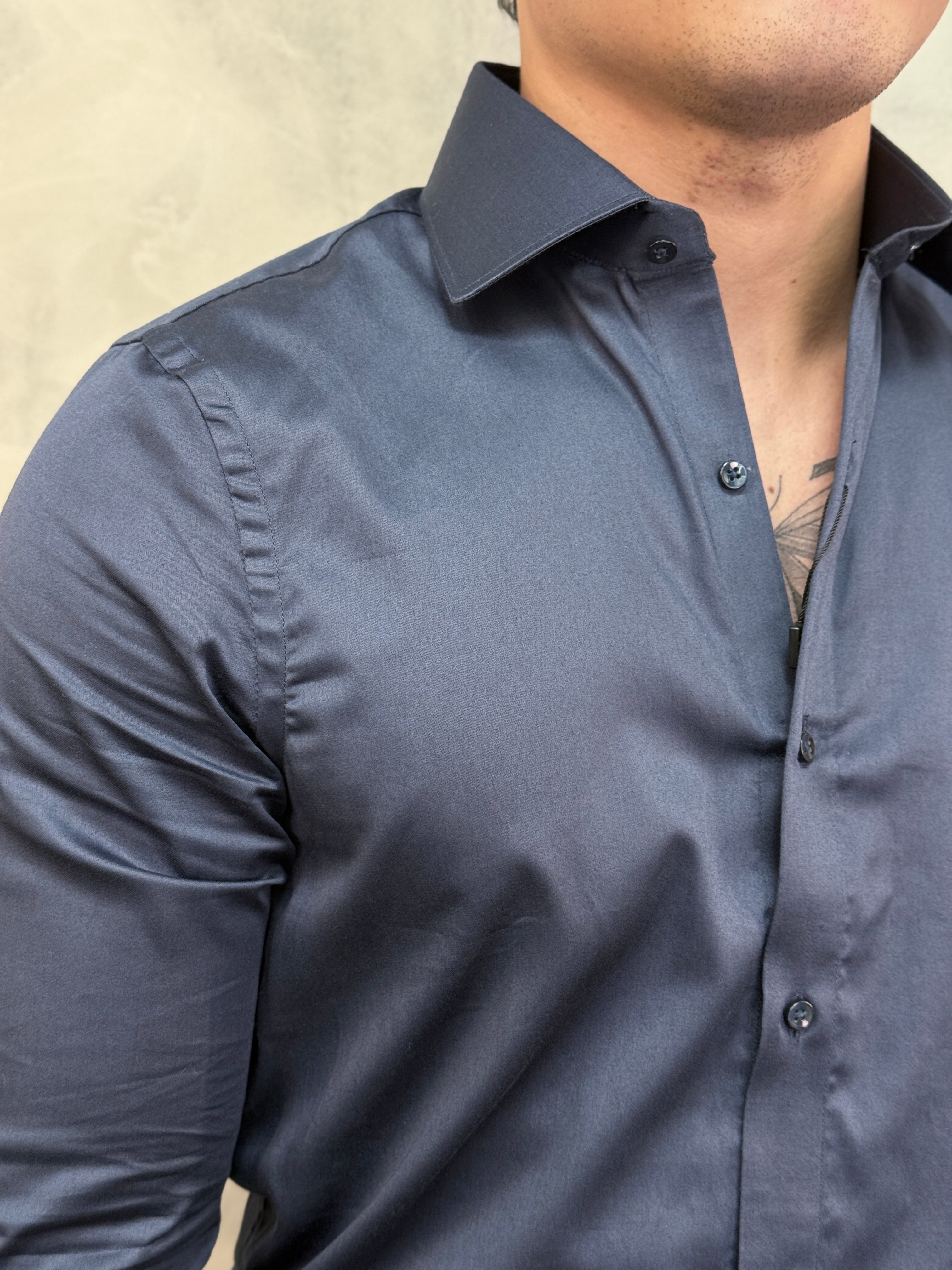 CAMISA M/L RIVIERA STRETCH ARMIATHO MARINHO