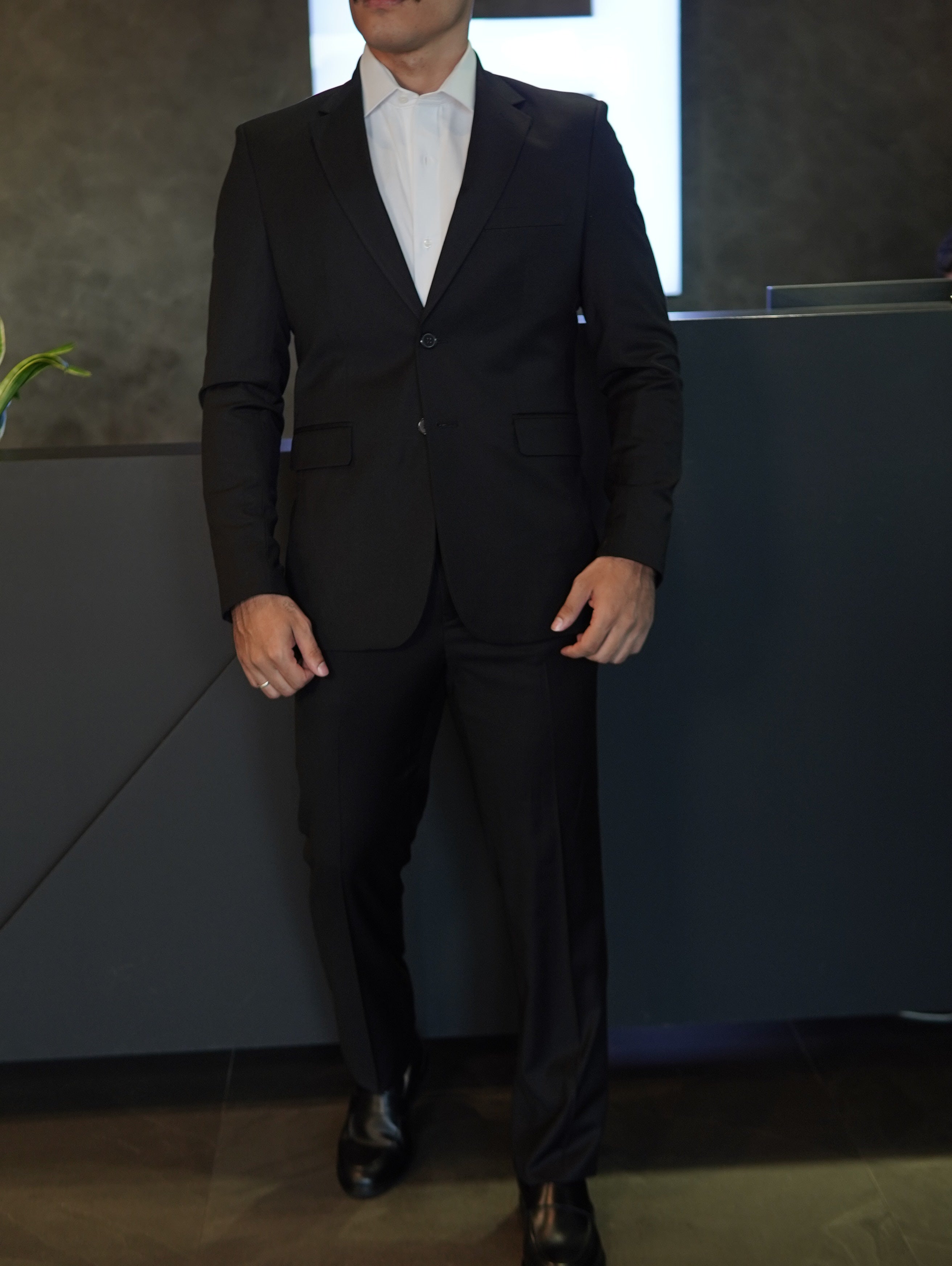 TRAJE SLIM 2 BOTÕES VISCOLINHO FATIOTA PRETO