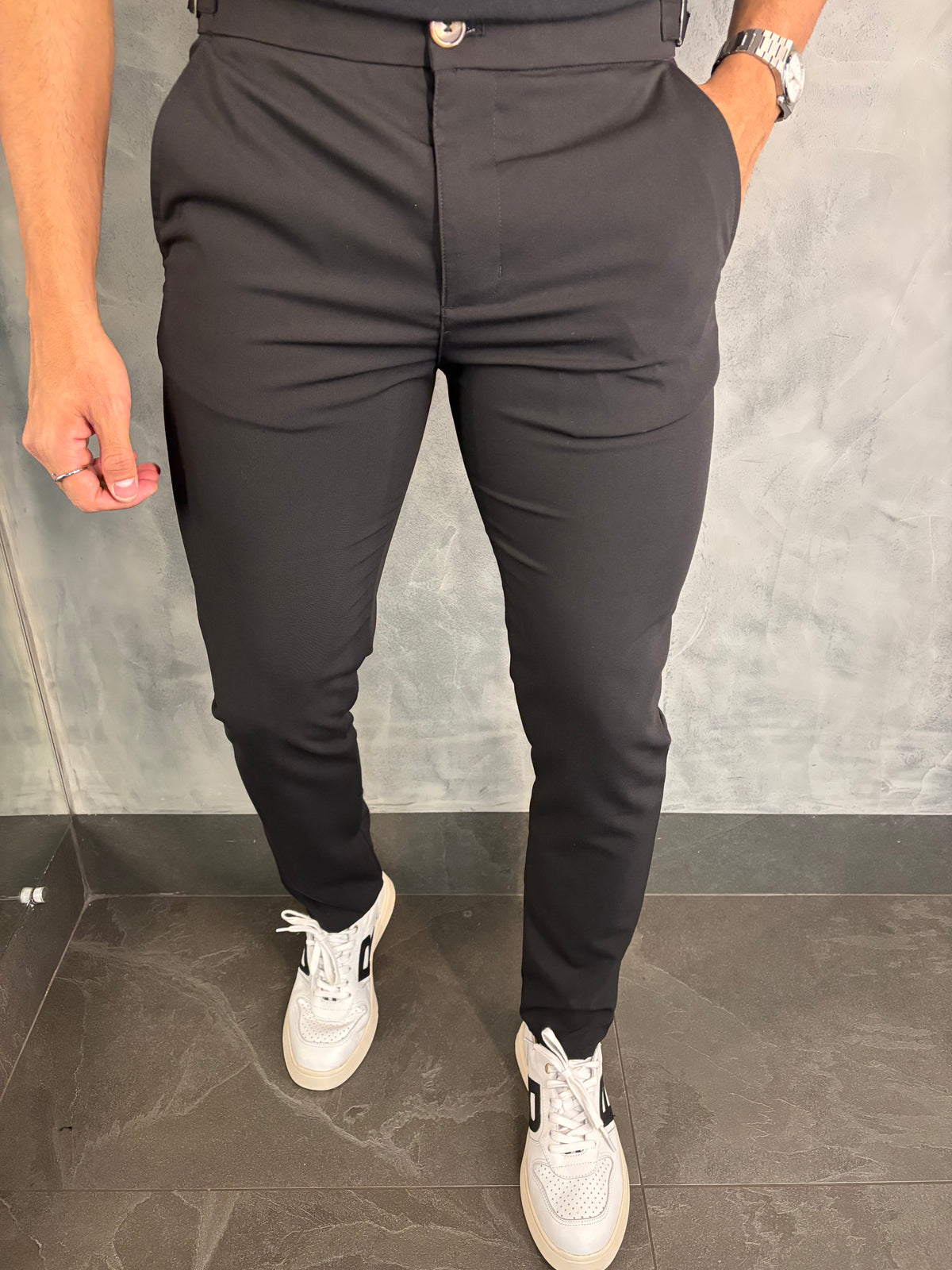 CALÇA ALF. REGULADOR PARIS PONTO H PRETO