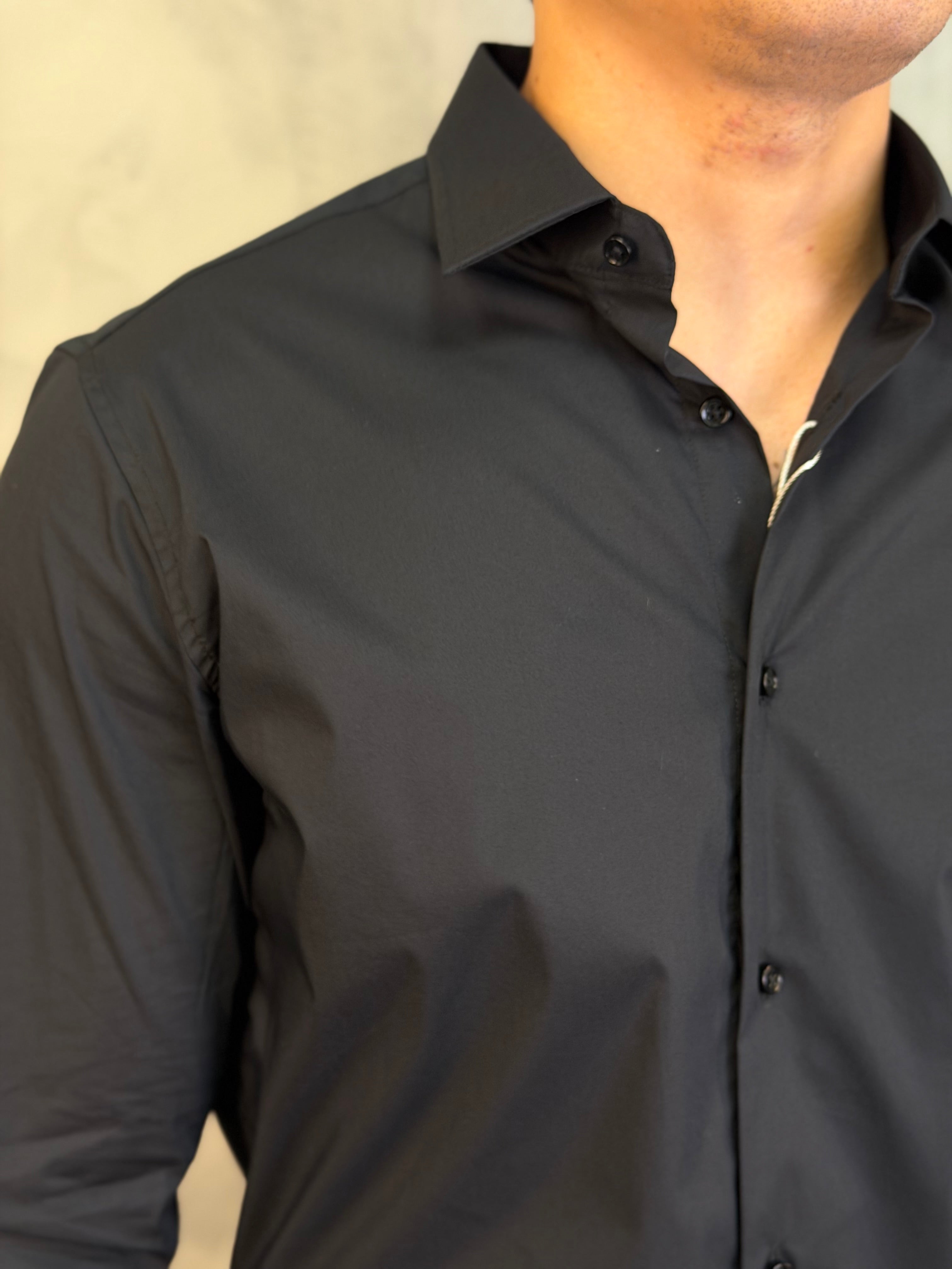 CAMISA M/L ALGODÃO TECH ZAFFERANO PRETO