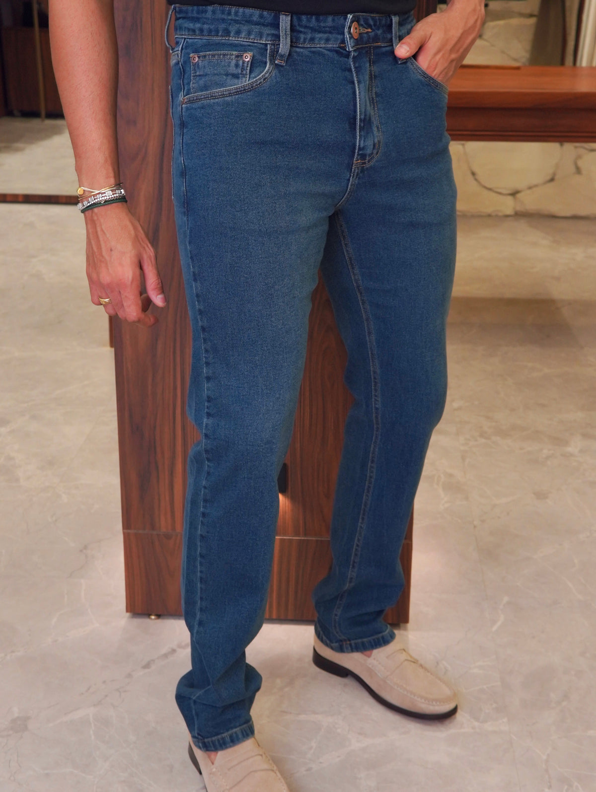 CALÇA JEANS SLIM JQR JEANS MÉDIO