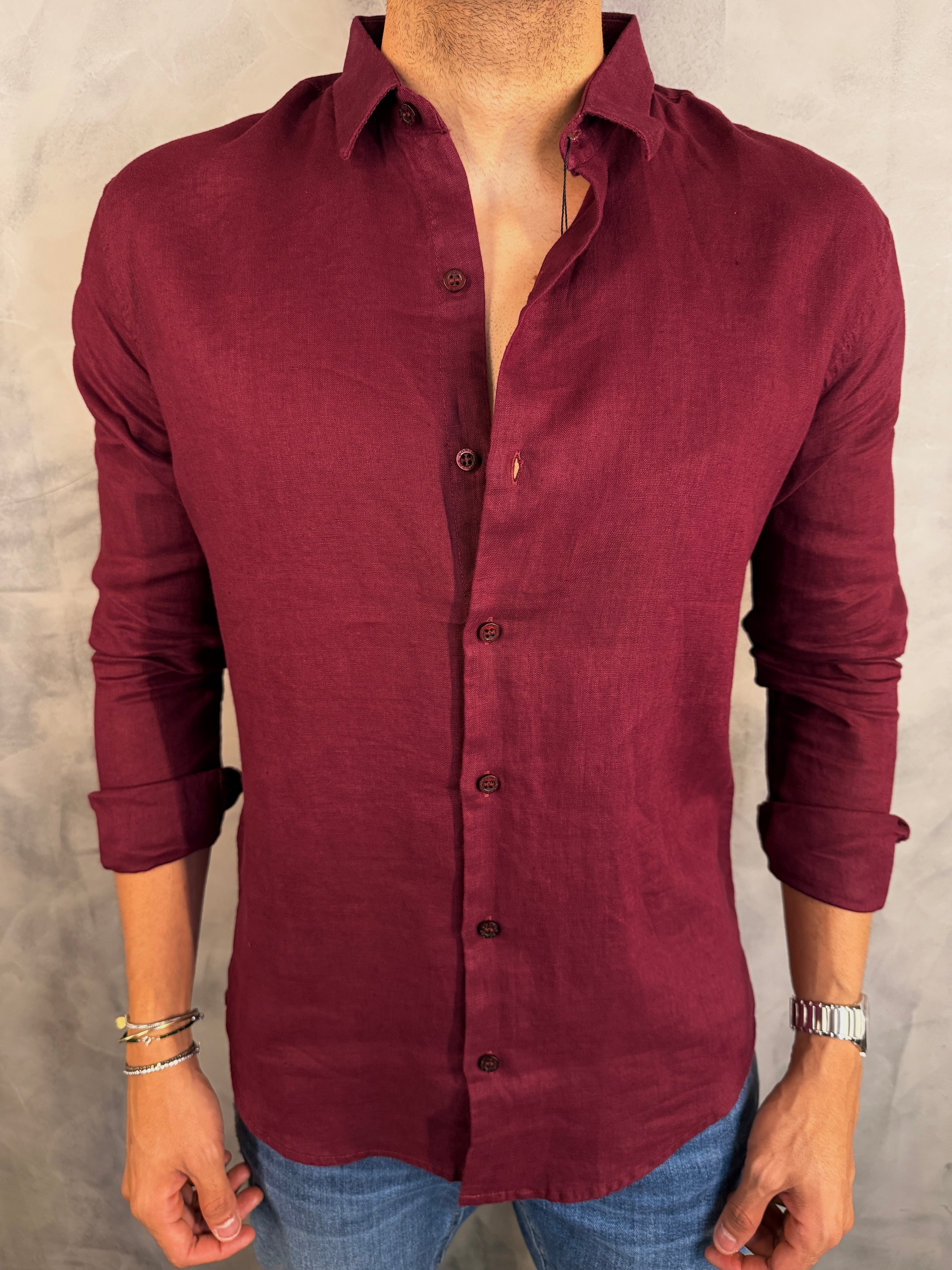 CAMISA M/L OASIS PURO LINHO PONTO H