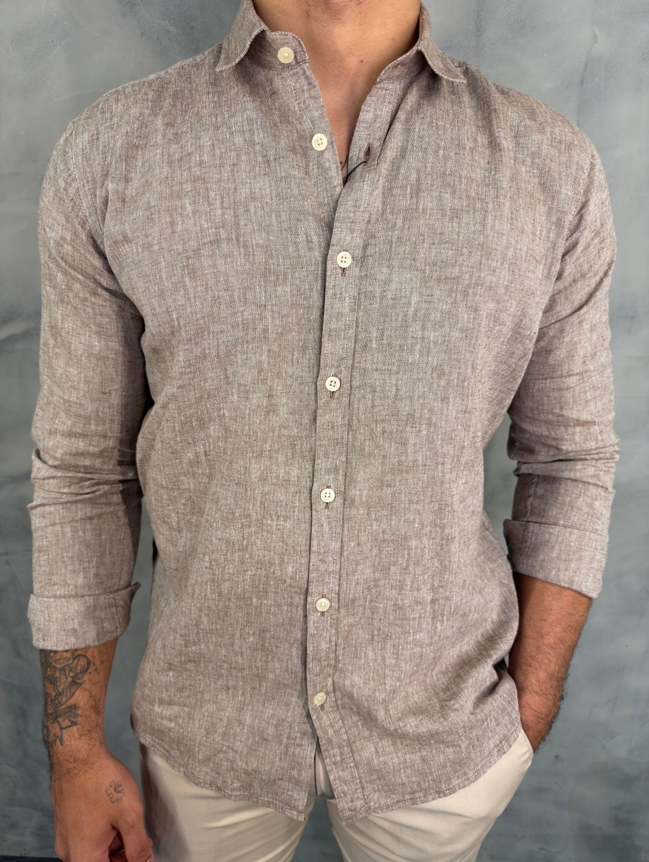 CAMISA M/L TIM MAIA PONTO H CAPUCCINO