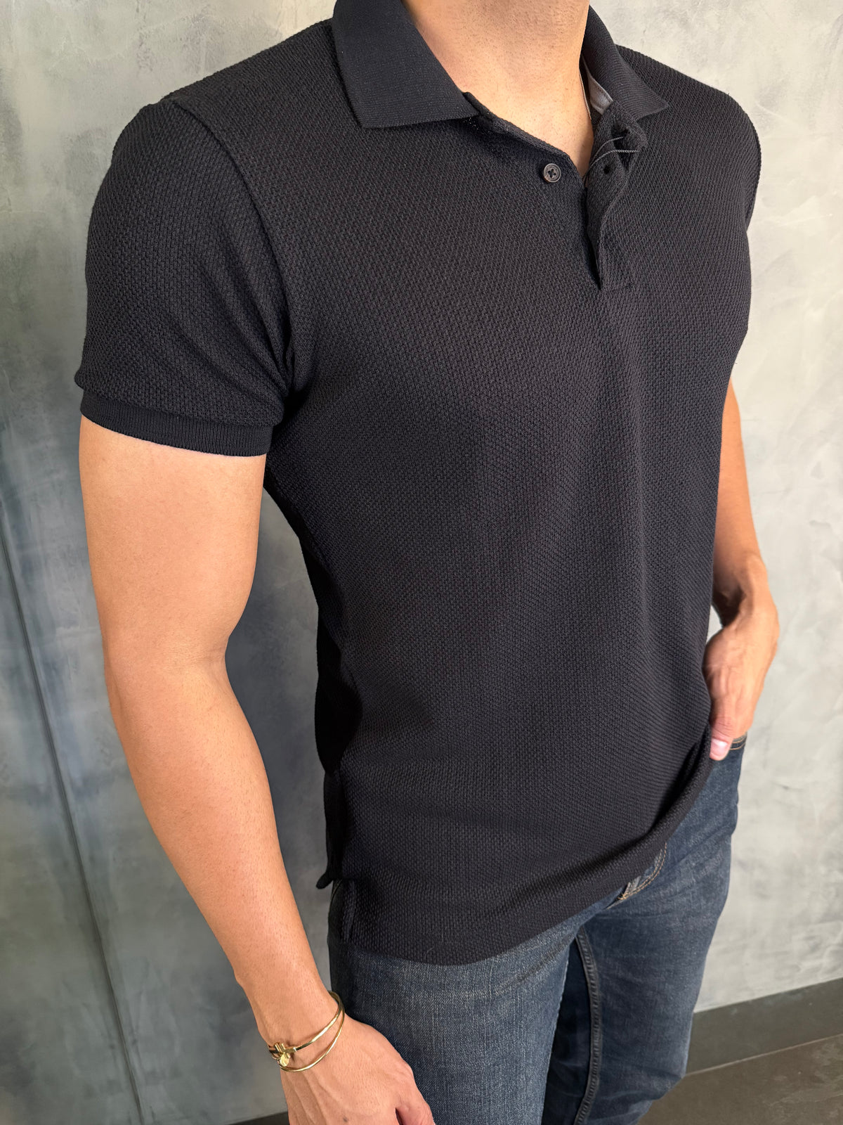 POLO MALHA TRICOT KINGEJOE PRETO