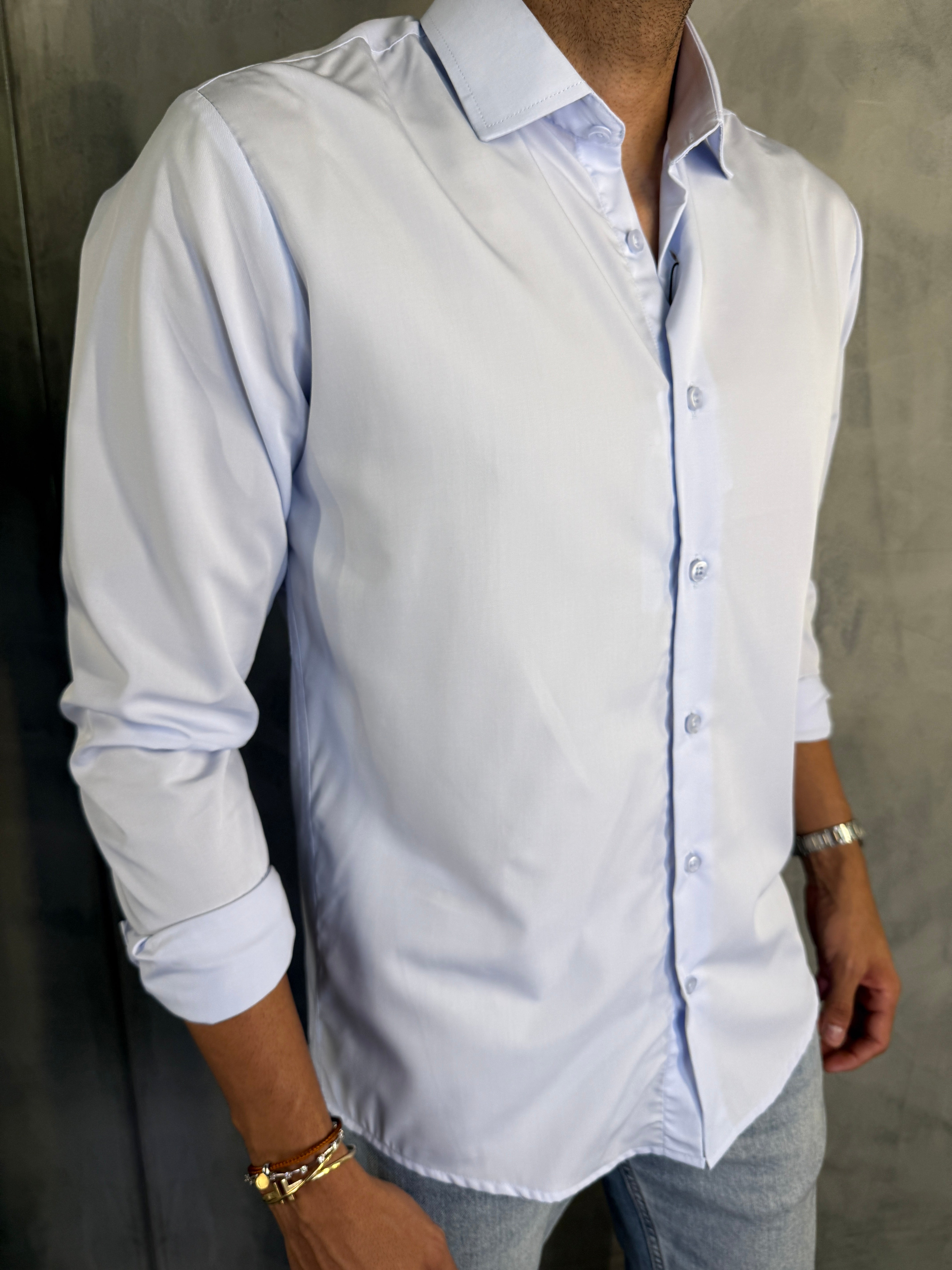 CAMISA M/L FIBRA DE BAMBU PONTO H AZUL BB