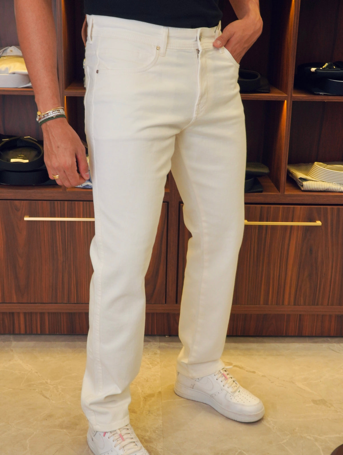 CALÇA JEANS DENIM FLEX REGULAR KINGEJOE BRANCO