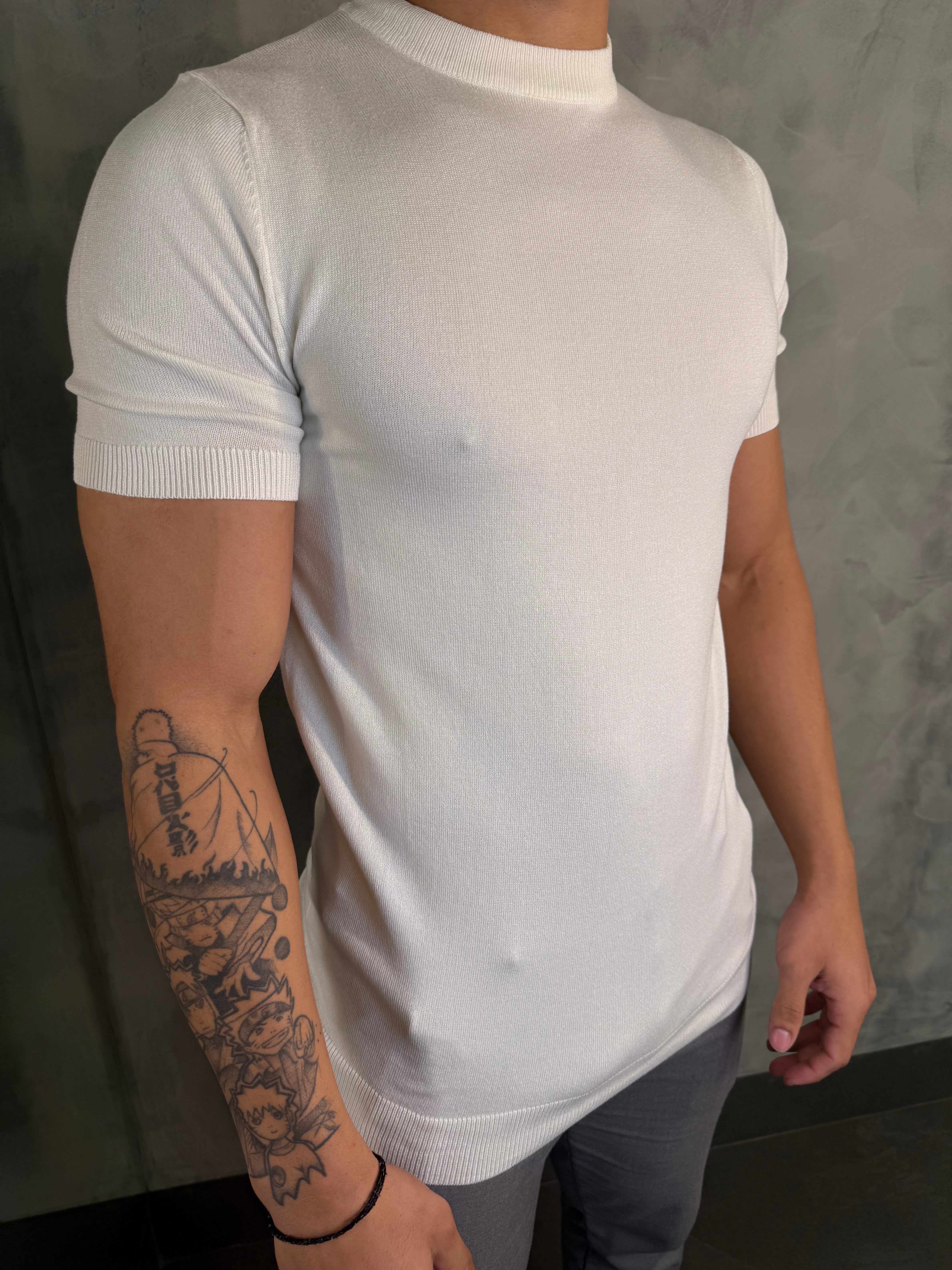 CAMISETA GOLA ALTA TRICOT PONTO H