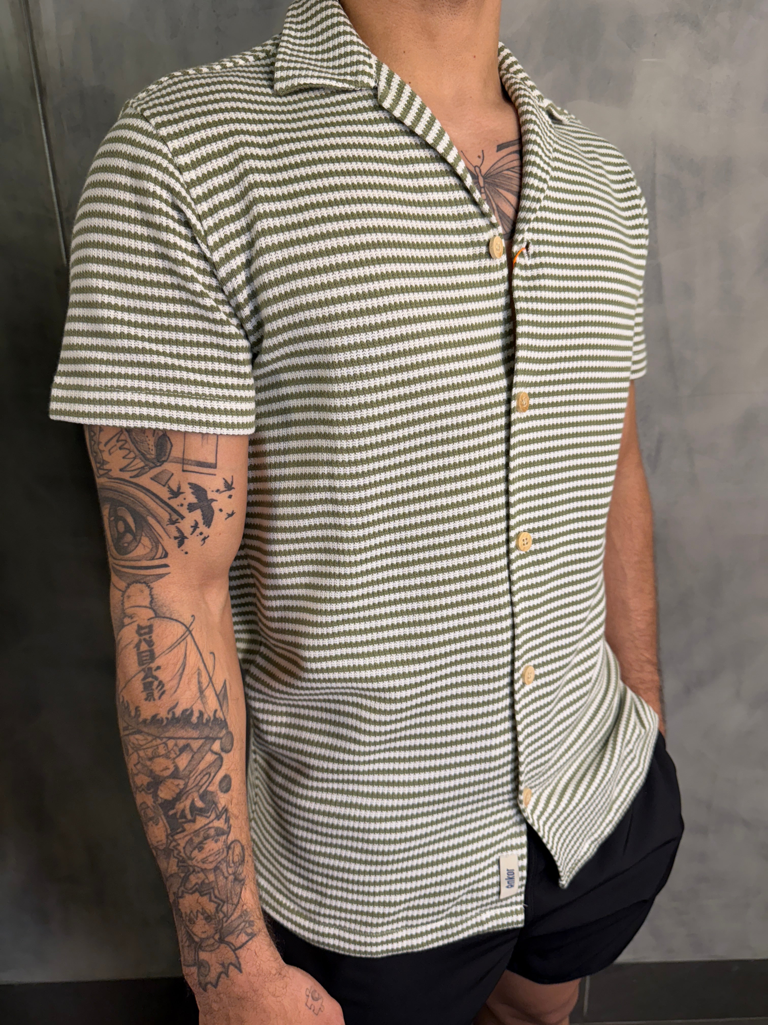 CAMISA M/C LISTRADA ANKOR