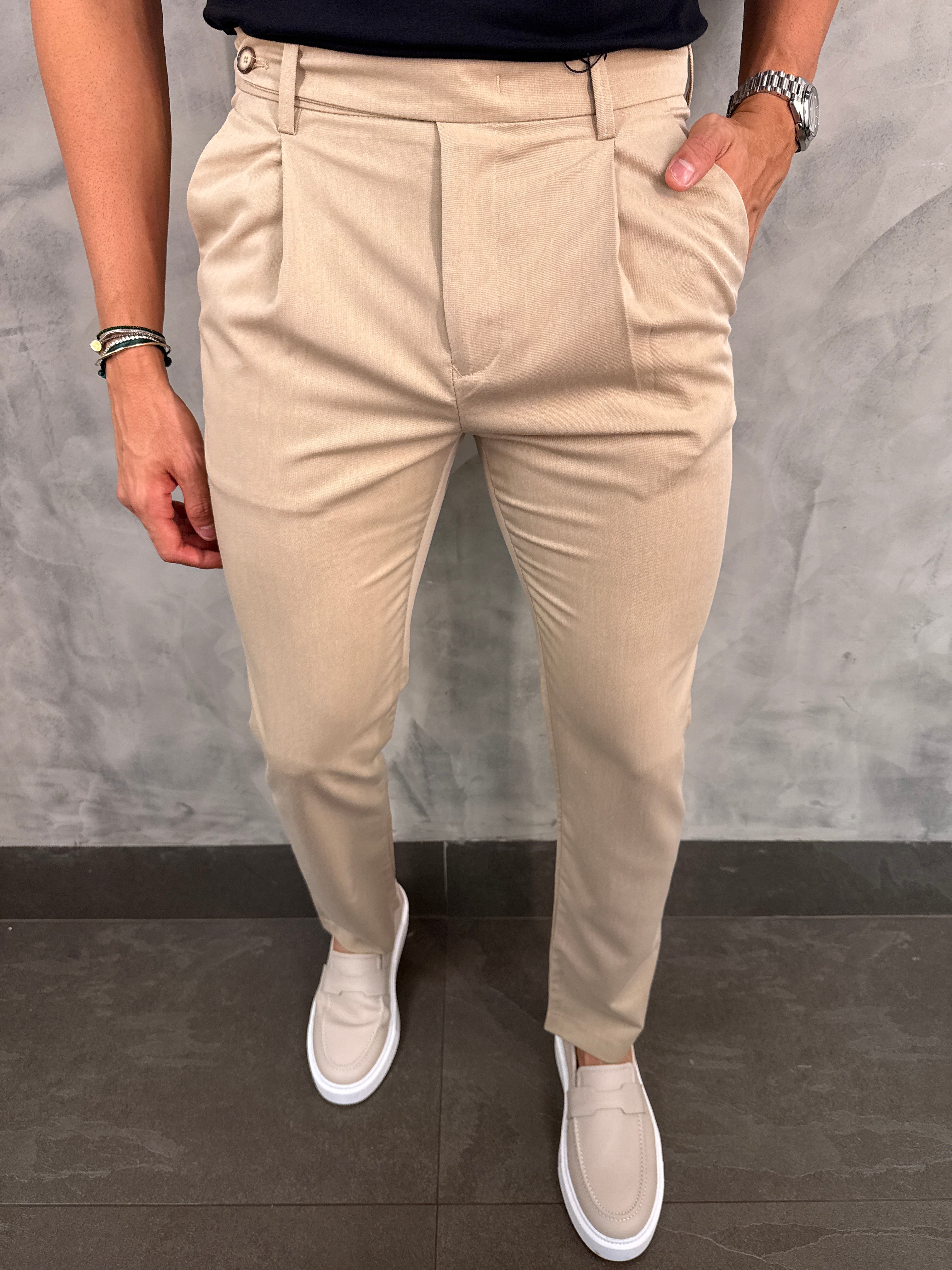 CALÇA ALF. SLIM STRETCH C/ PREGA PONTO H