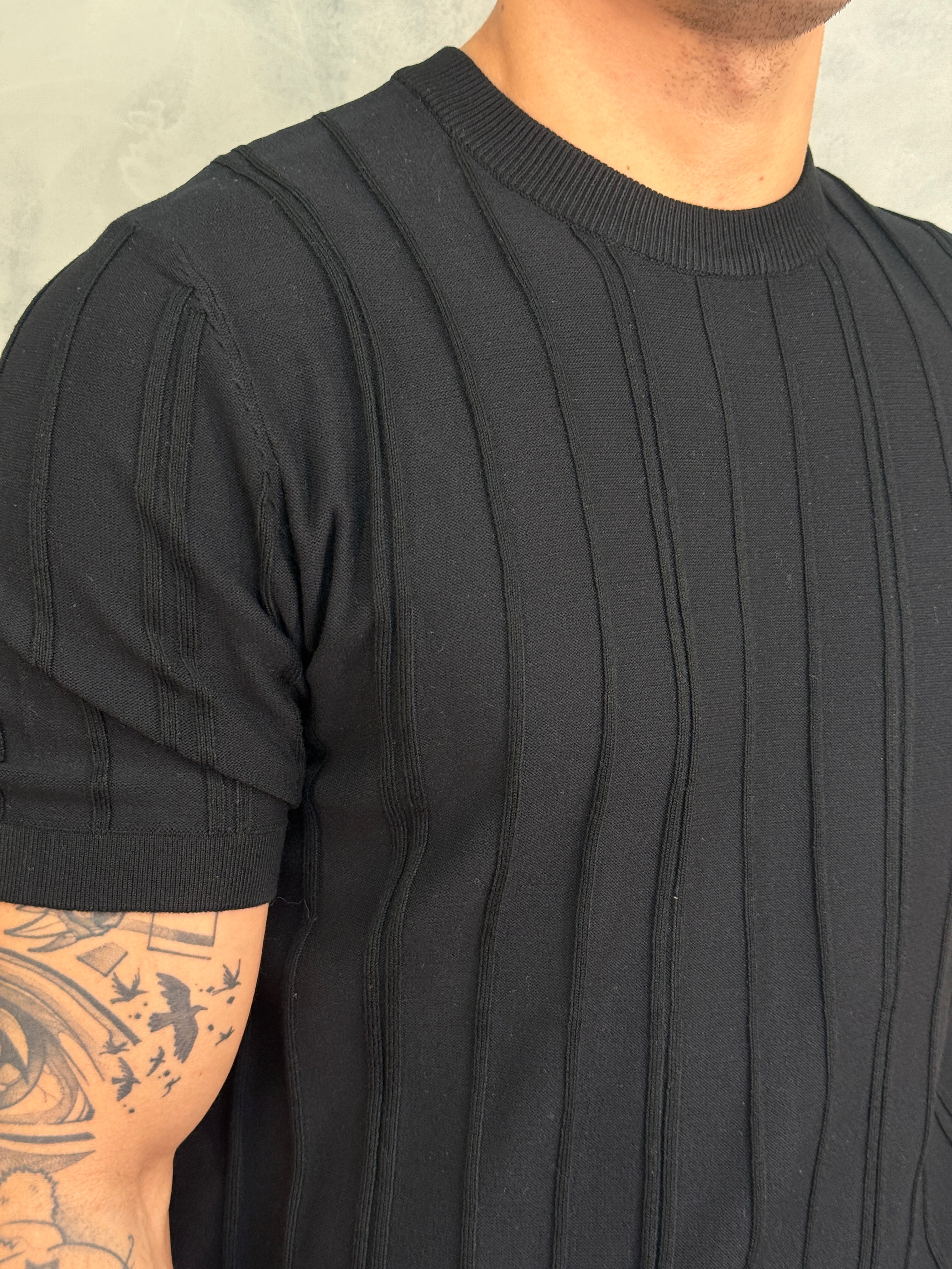 CAMISETA TRICOT TEXTURA CANELADA PONTO H