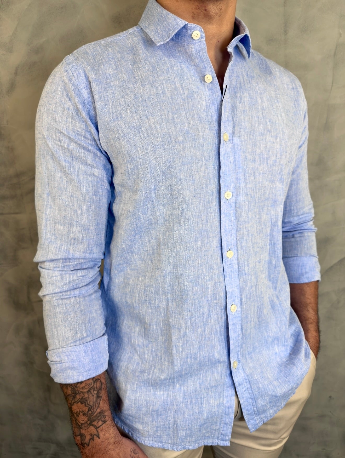 CAMISA M/L TIM MAIA PONTO H AZUL BB