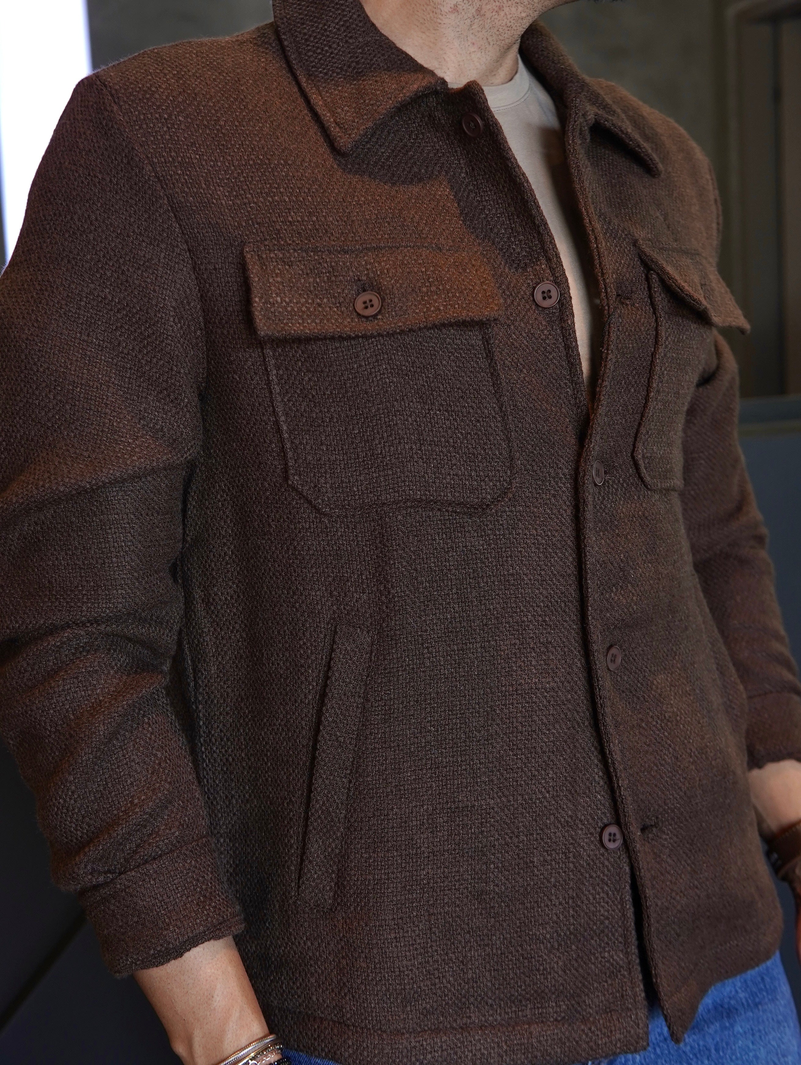 CAMISA M/L OVERSHIRT TRICOT PONTO H