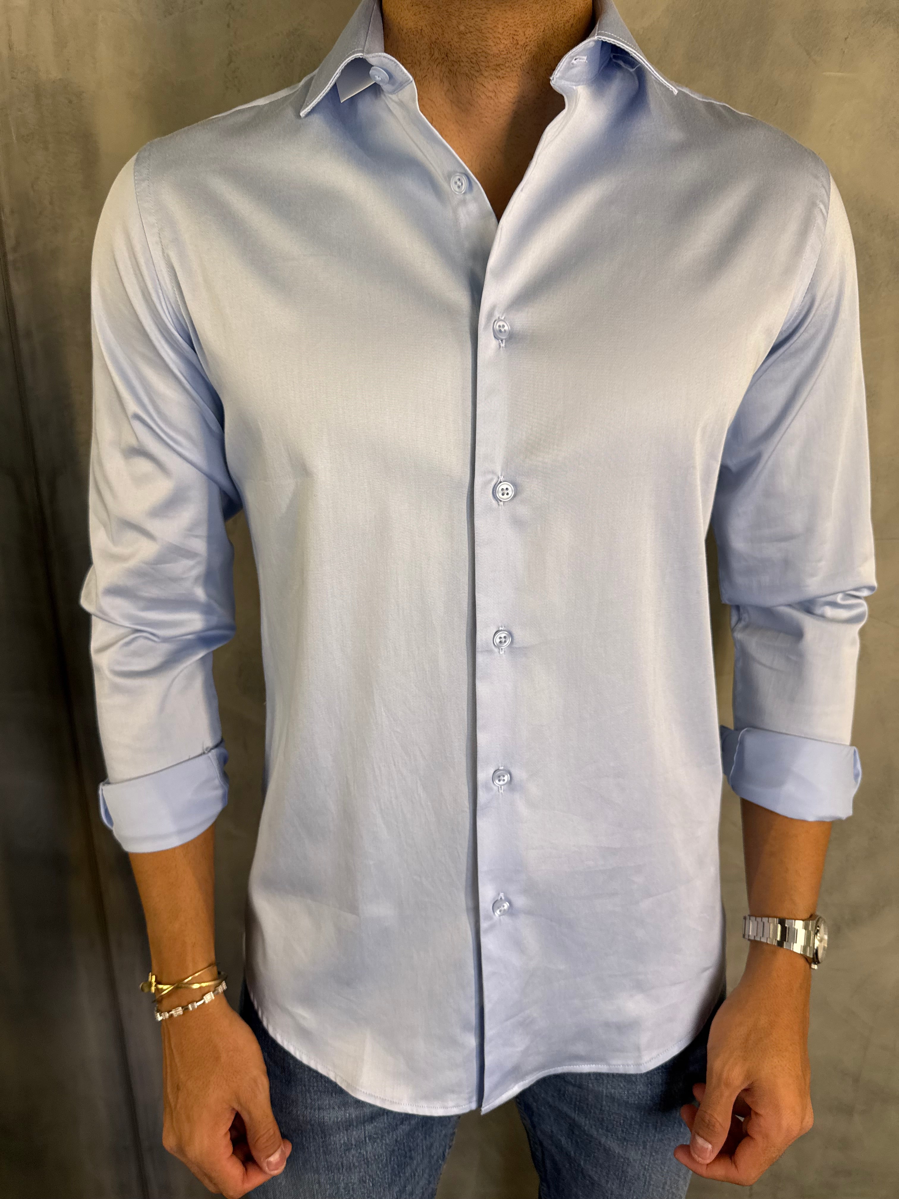 CAMISA M/L ACETINADA PONTO H