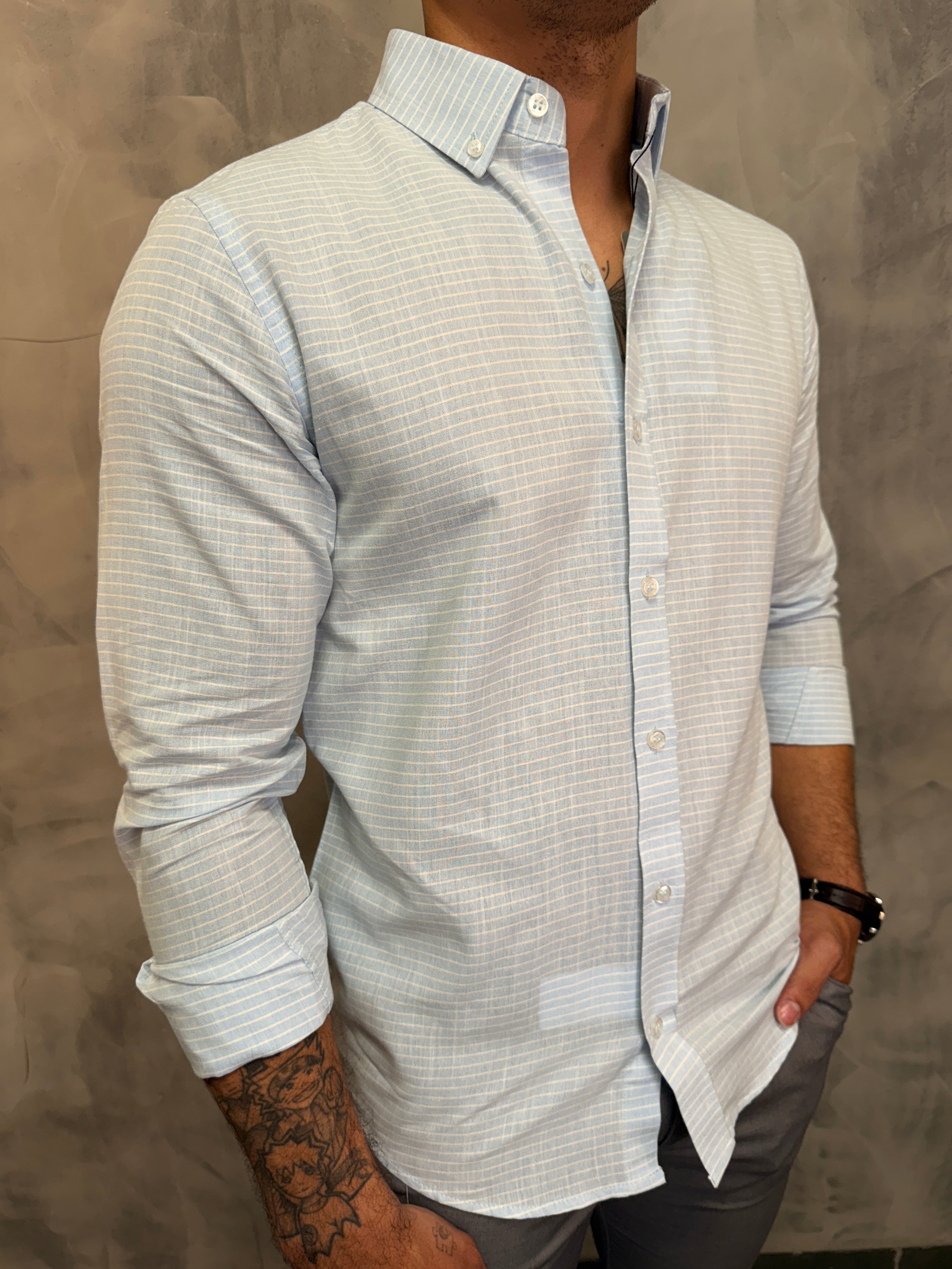 CAMISA M/L OXFORD PONTO H
