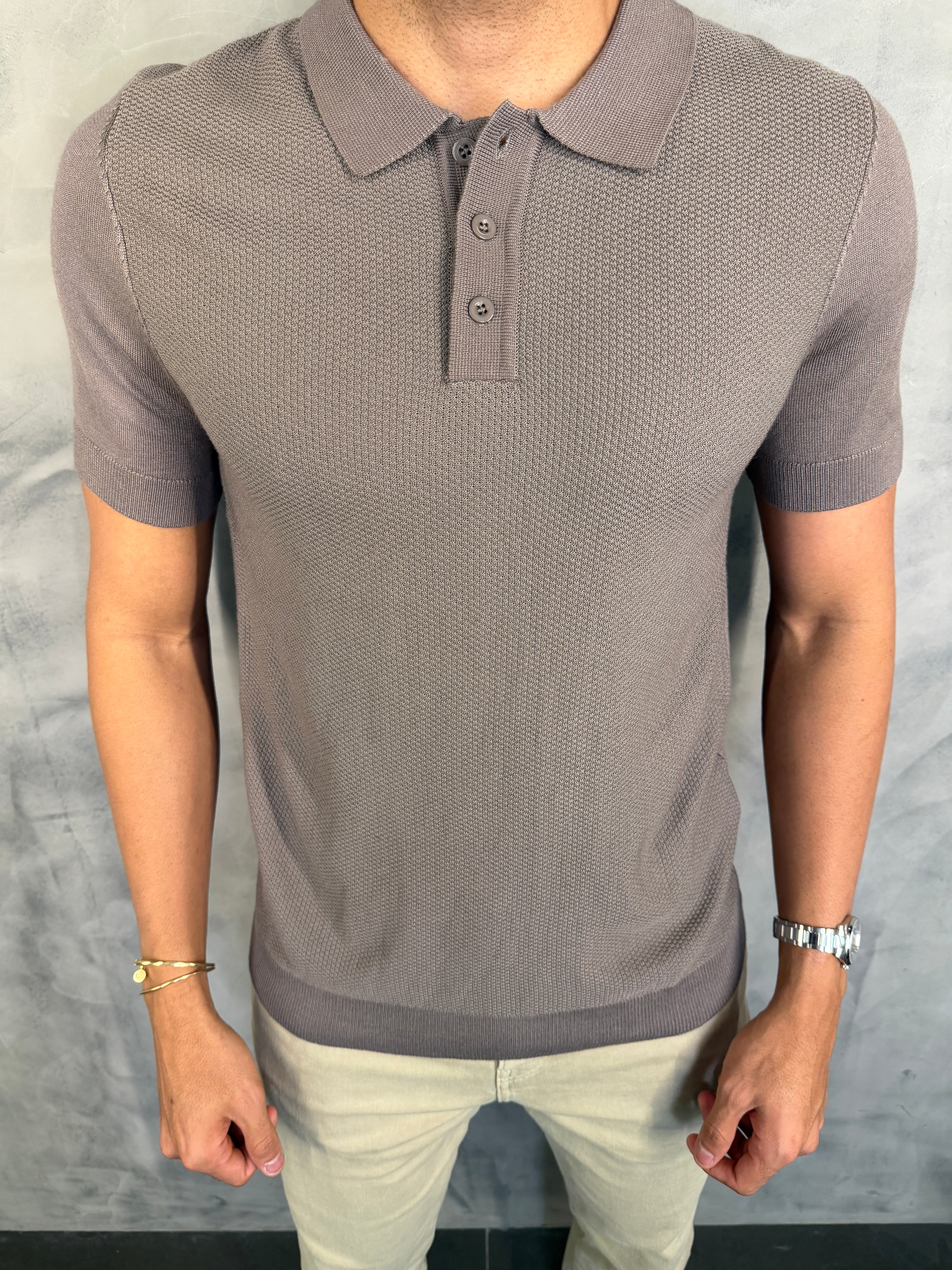 POLO TRICOT TEXTURA PONTO H