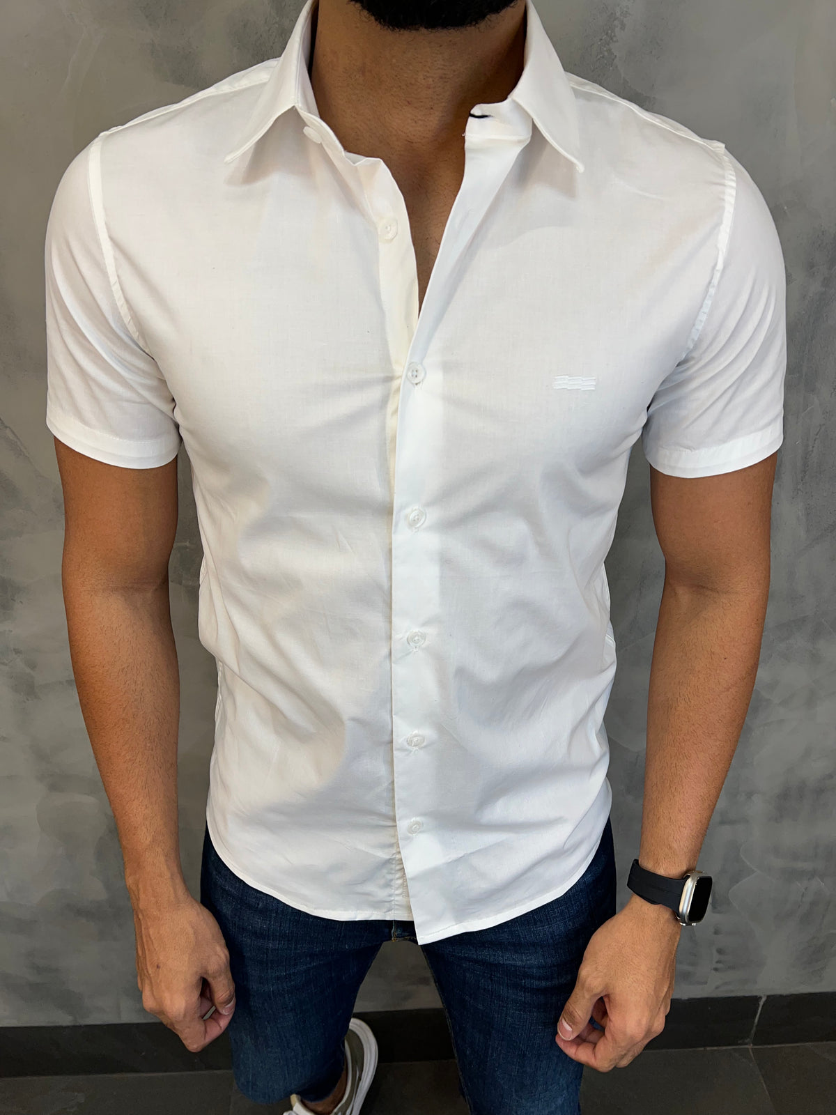 CAMISA SOCIAL SLIM M/C KINGEJOE BRANCO