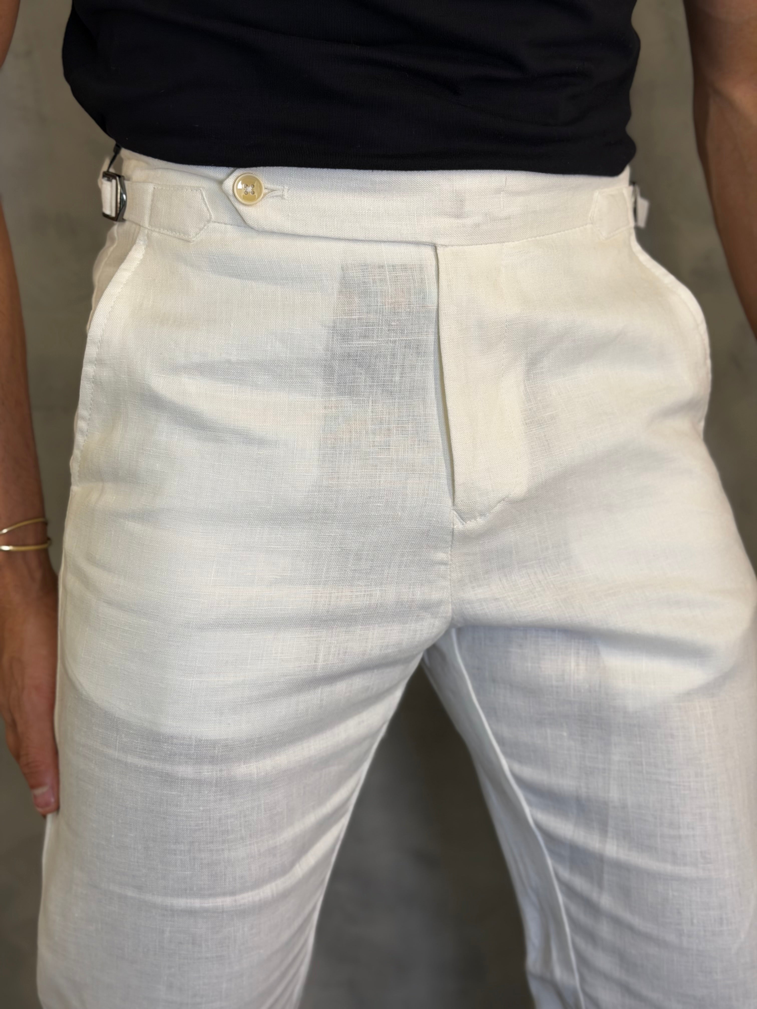 CALÇA ALF. PURO LINHO RESORT PONTO H