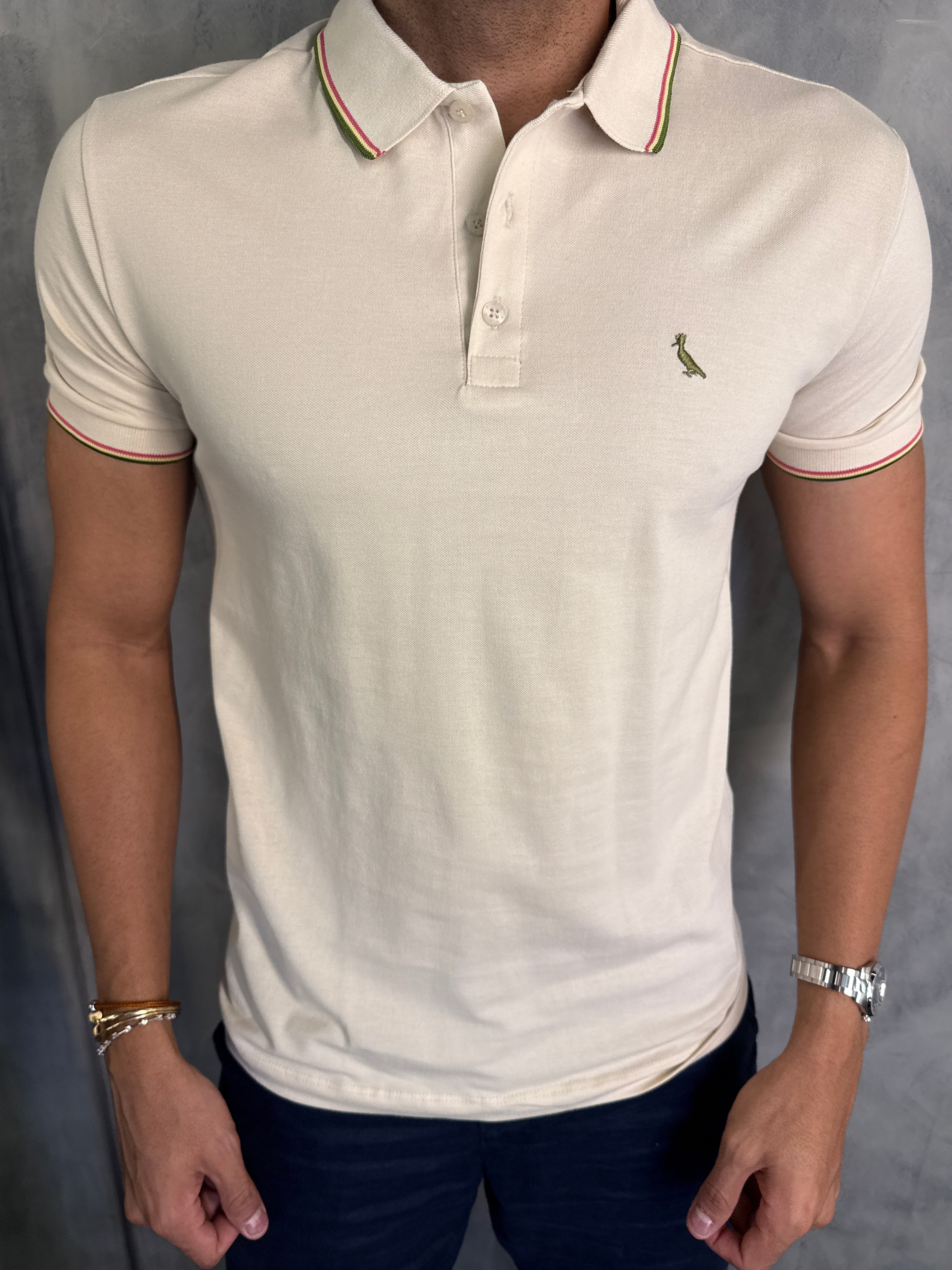 POLO ENXUTO NOVO FRISO RESERVA AREIA