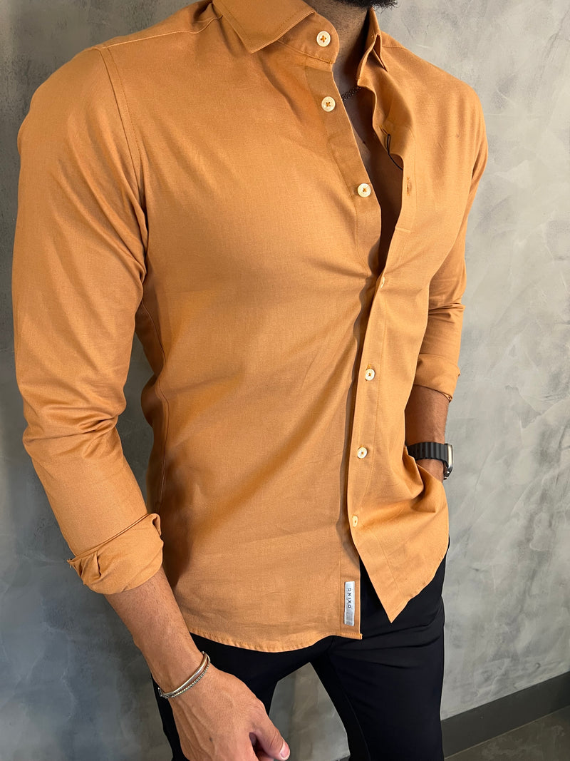 CAMISA M/L OXING OCRE