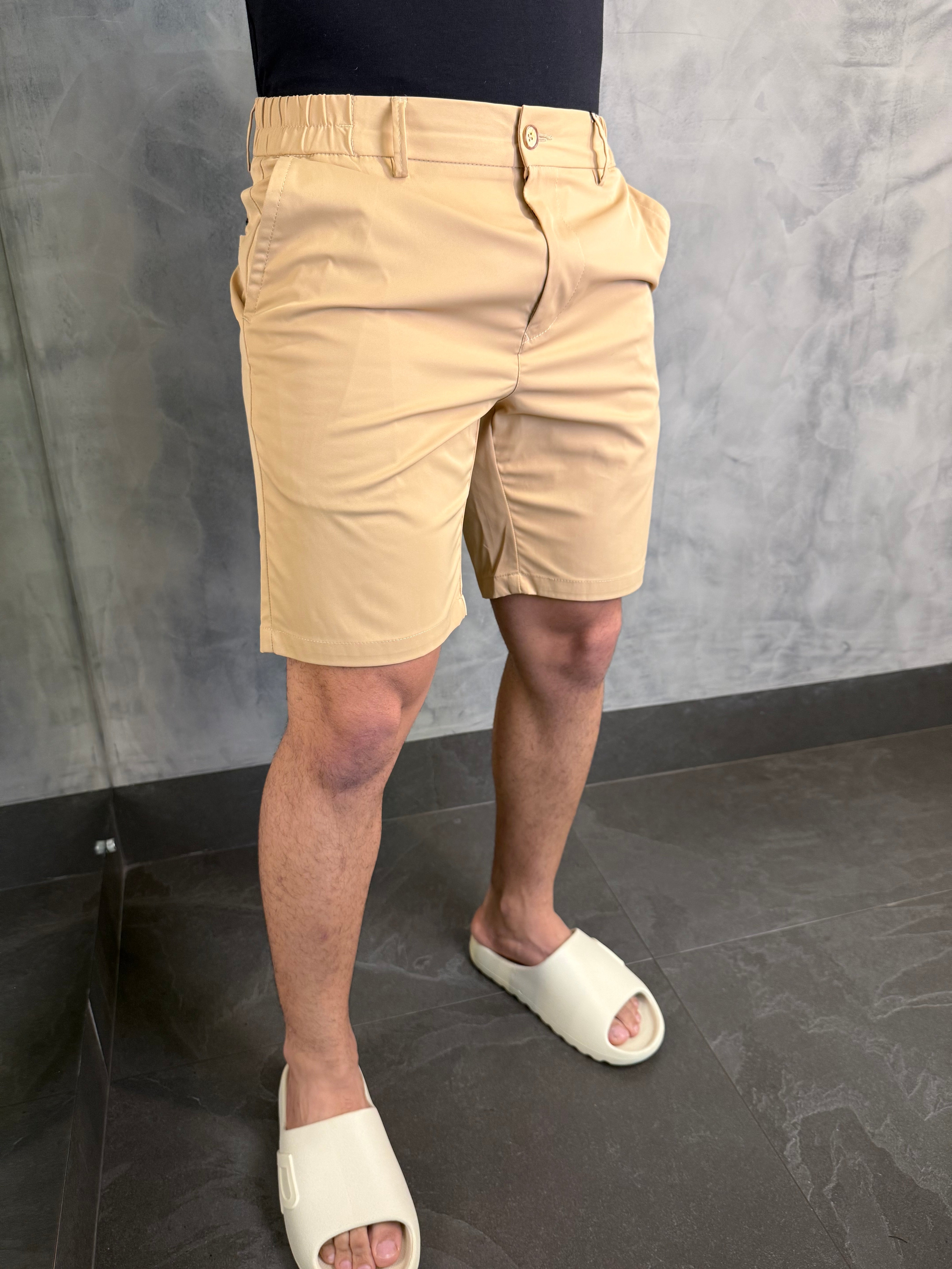 BERMUDA CASUAL-DAY C/ CINTURA ELÁSTICA PONTO H BEGE