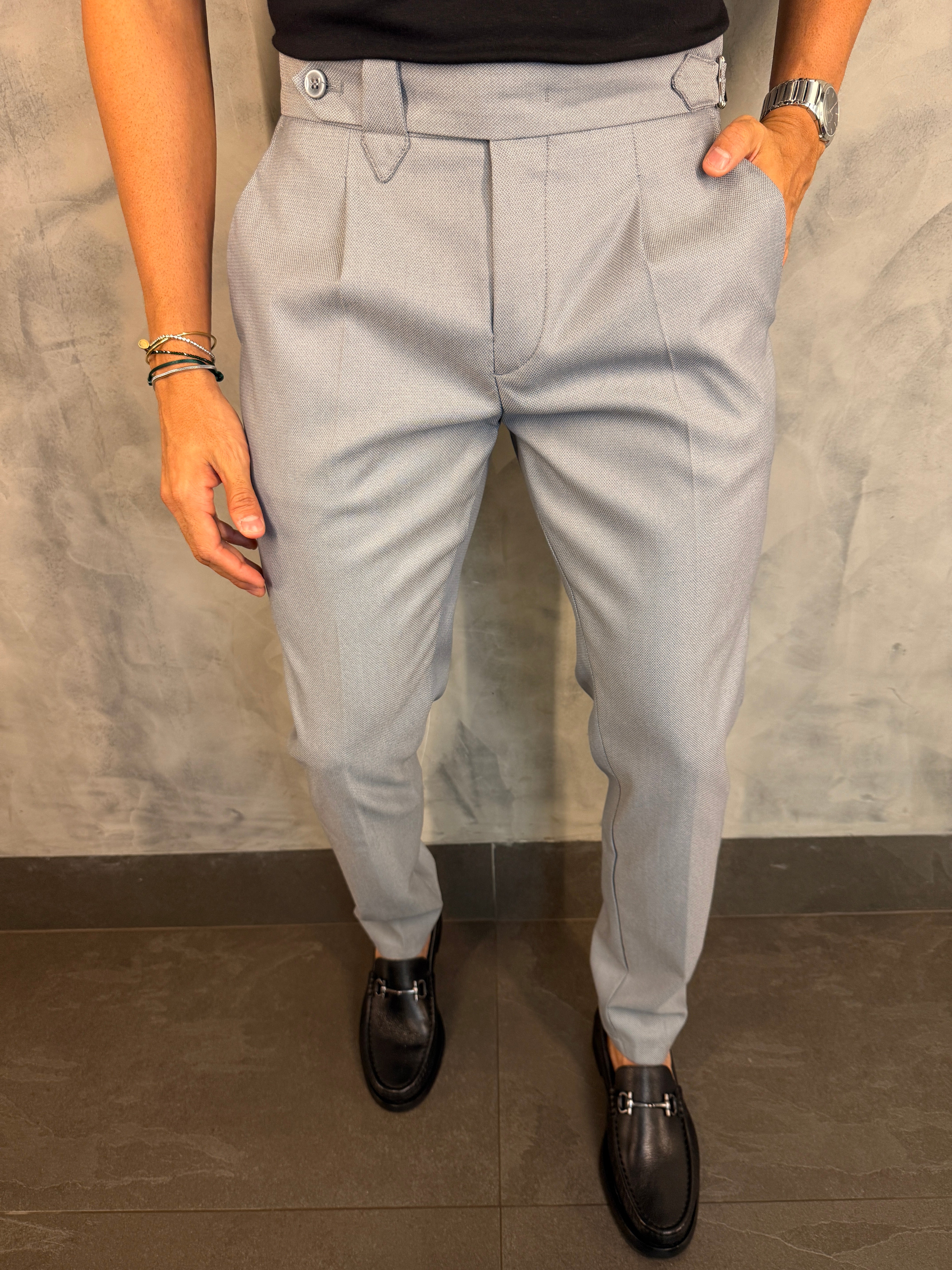 CALÇA ALF. GURKHA VENETO SUPER SLIM PONTO H CINZA