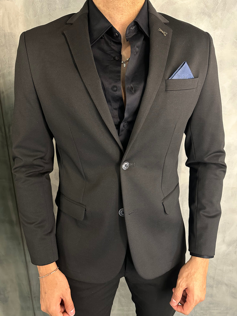 BLAZER SLIM MALHA LISA DOCTHOS PRETO