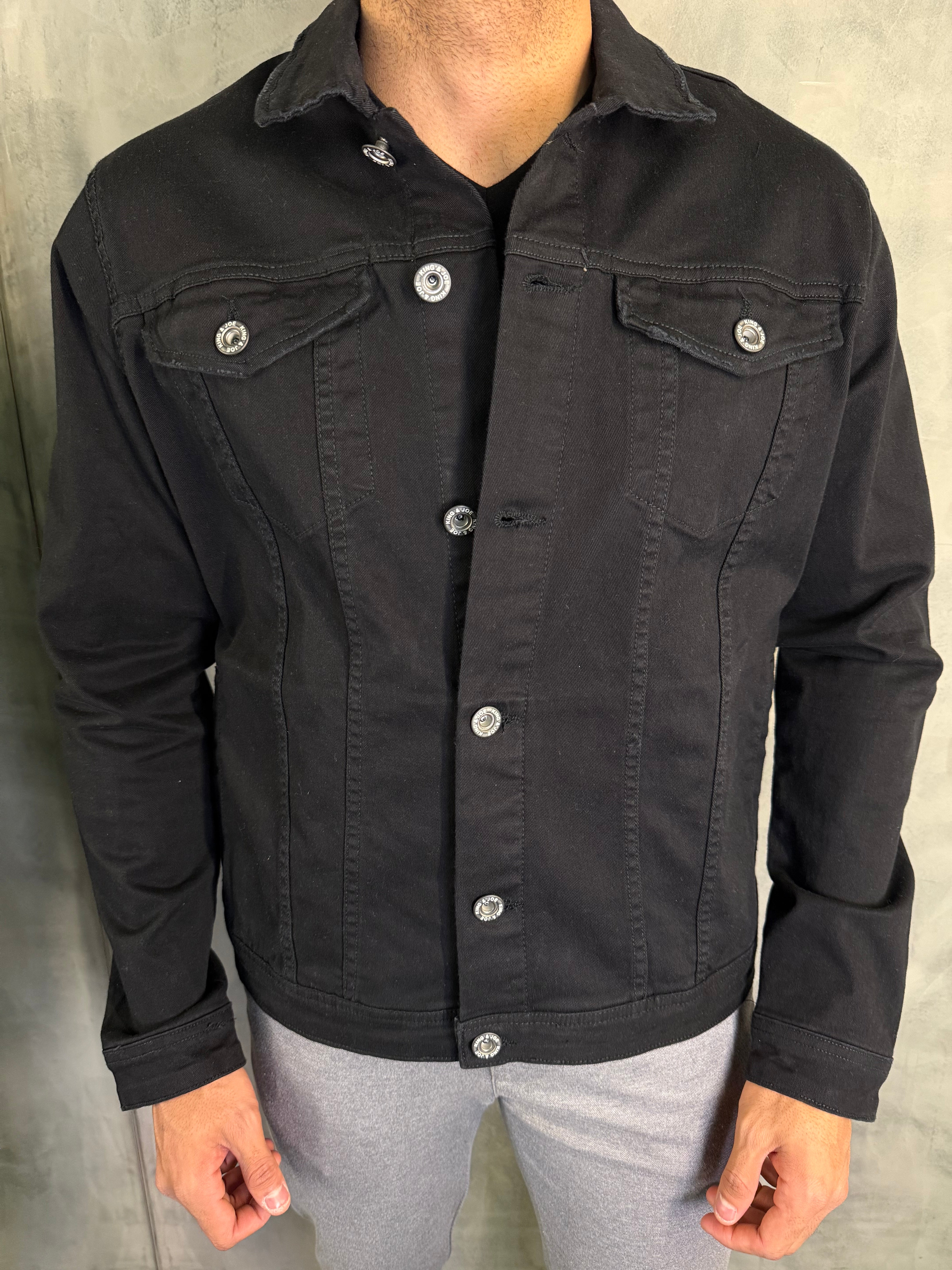 JAQUETA SARJA COLORS TRUCKER KINGEJOE PRETO