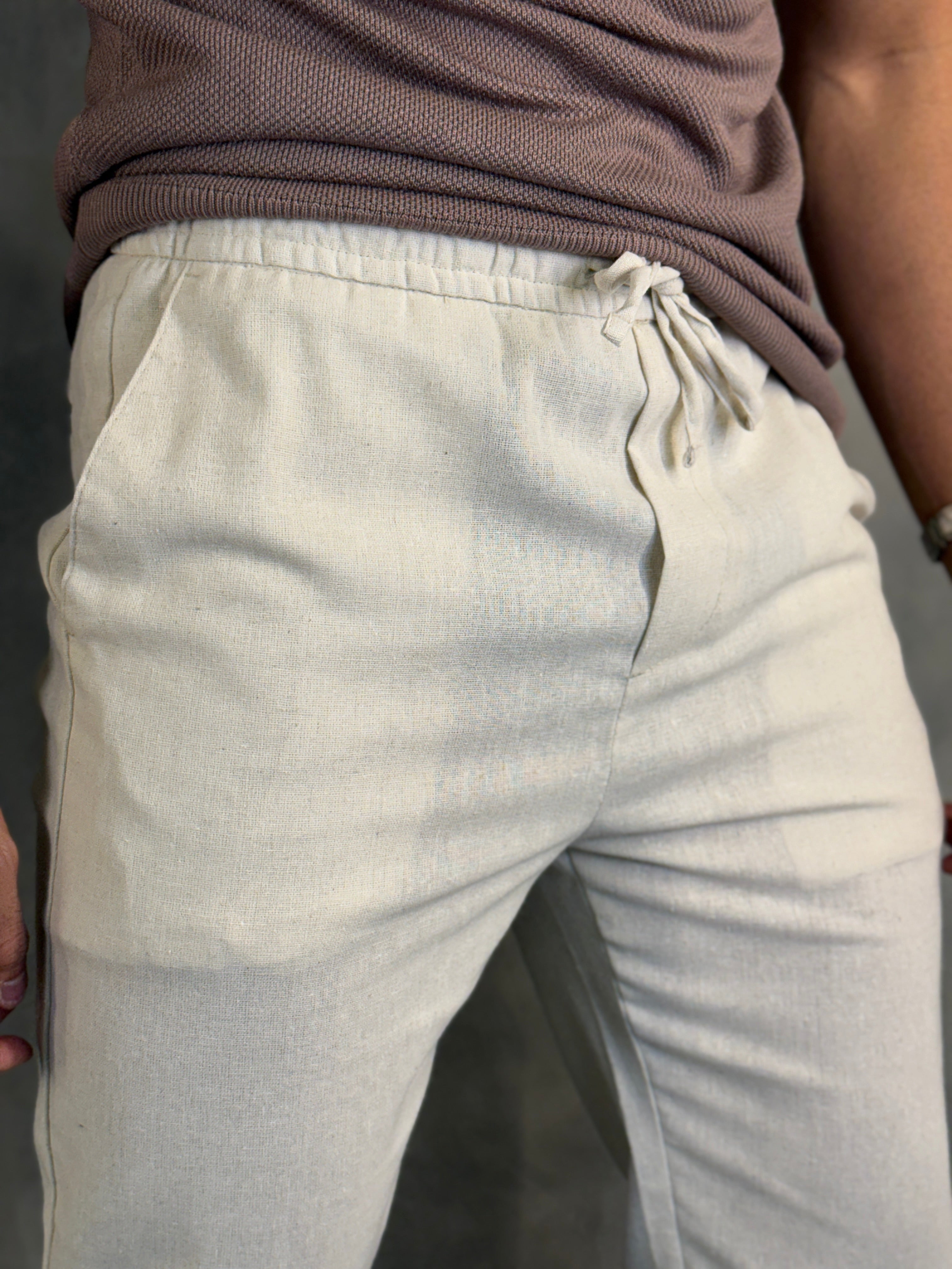 CALÇA CÓS ELÁSTICO KINGSTON PONTO H NATURAL