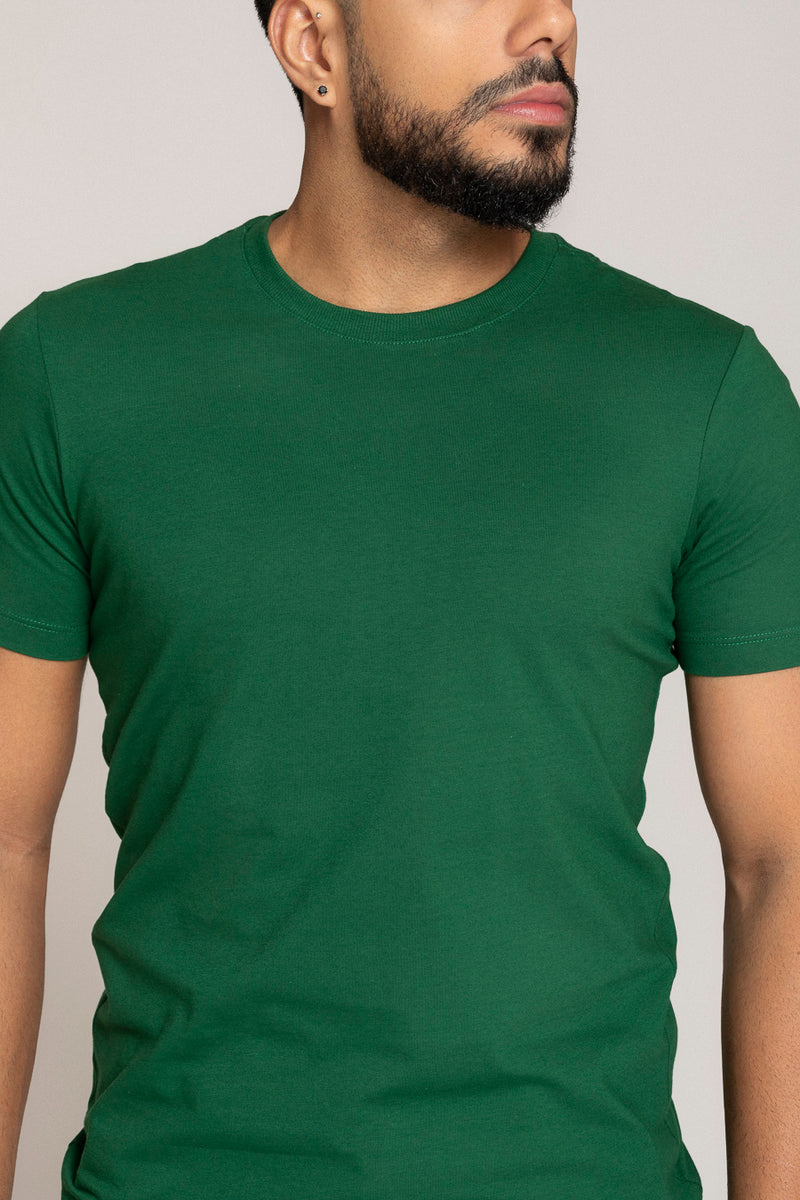 CAMISETA SLIM FIT PONTO H VERDE BANDEIRA