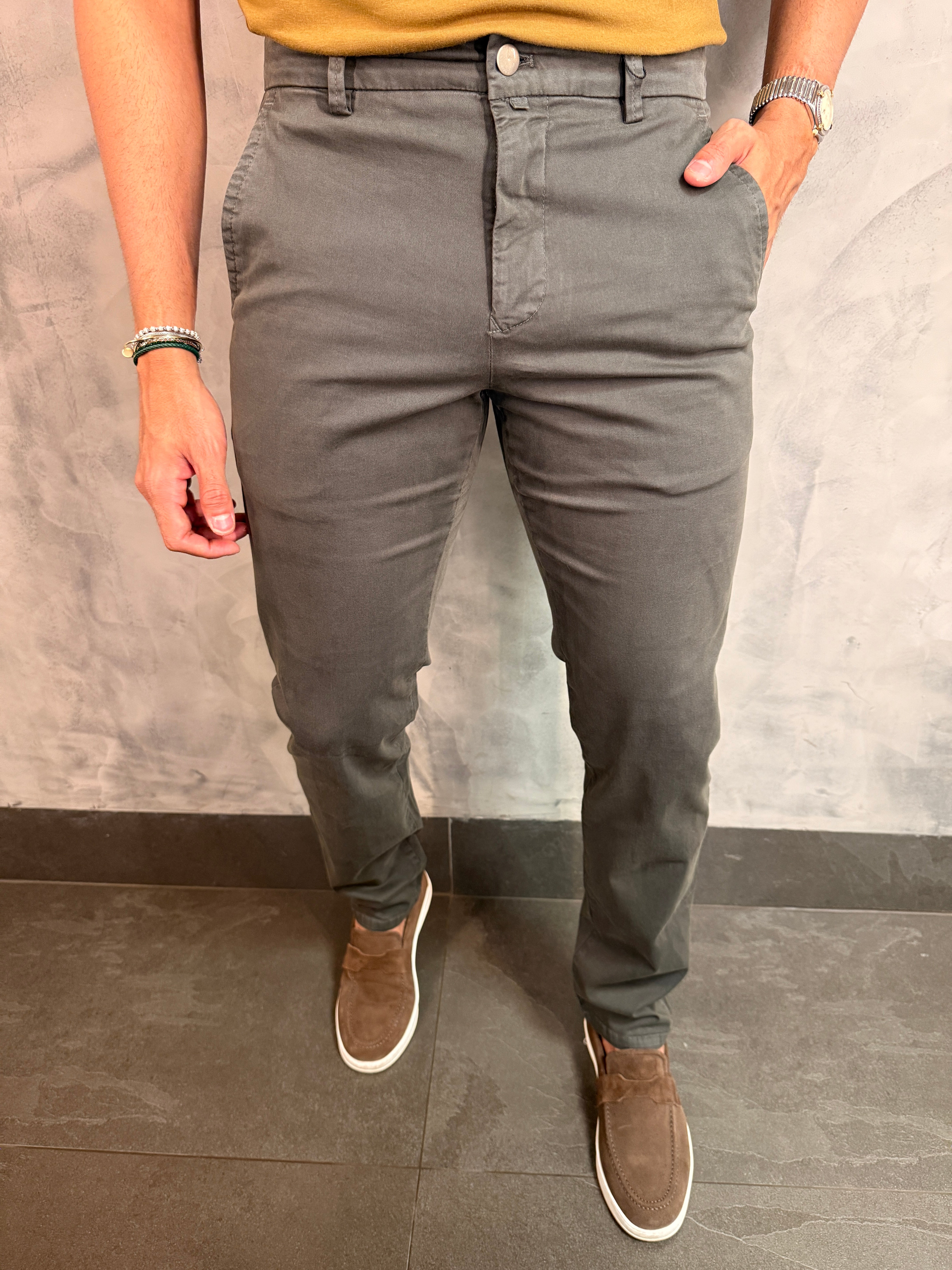 CALÇA ALF SARJA COMFORT SLIM PONTO H